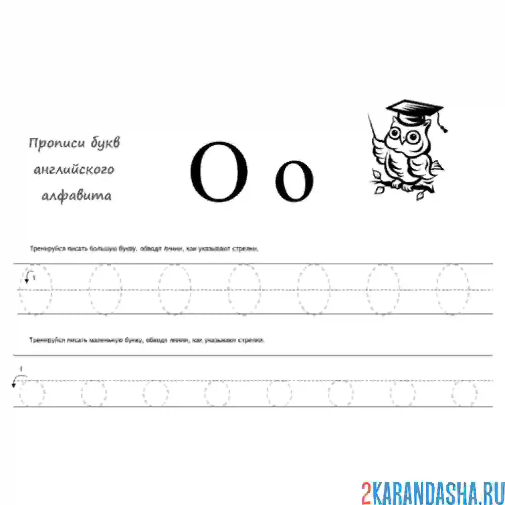 Раскраска обведи букву о