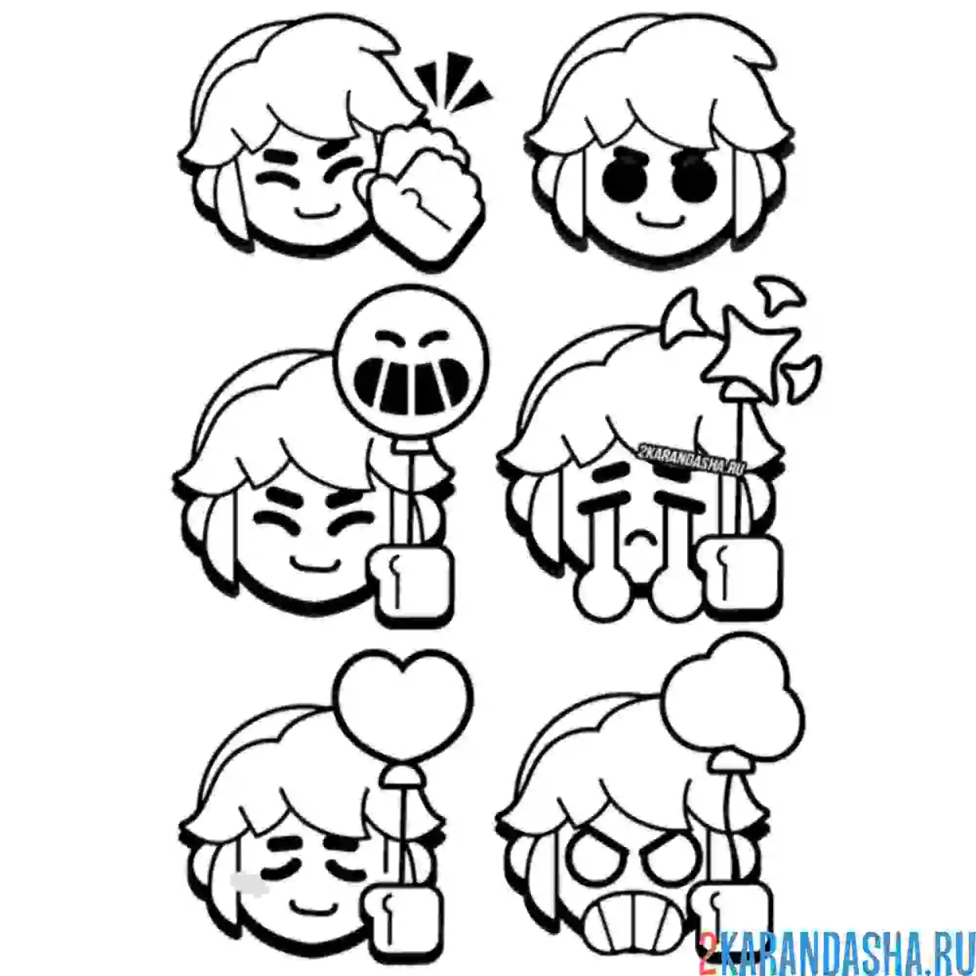 Раскраска гас все эмодзи