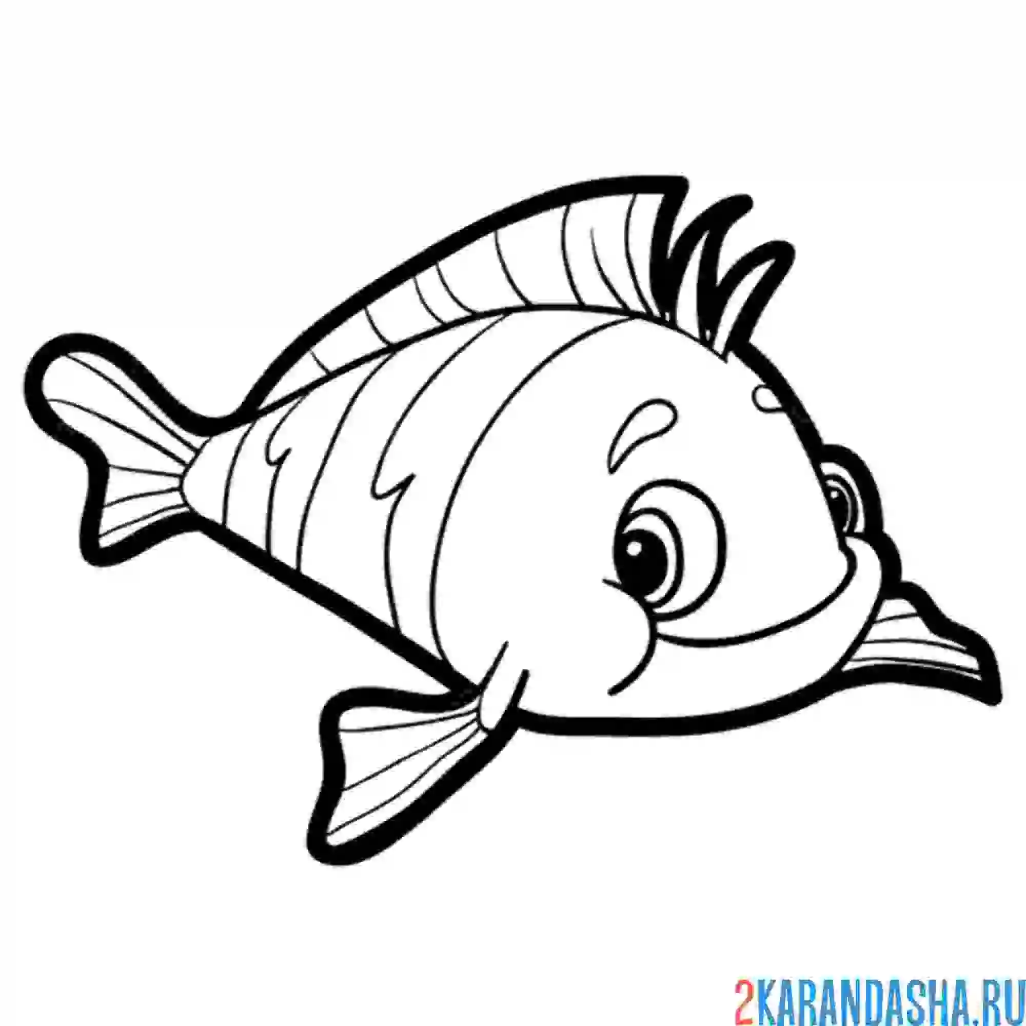 Раскраска забавная рыбка