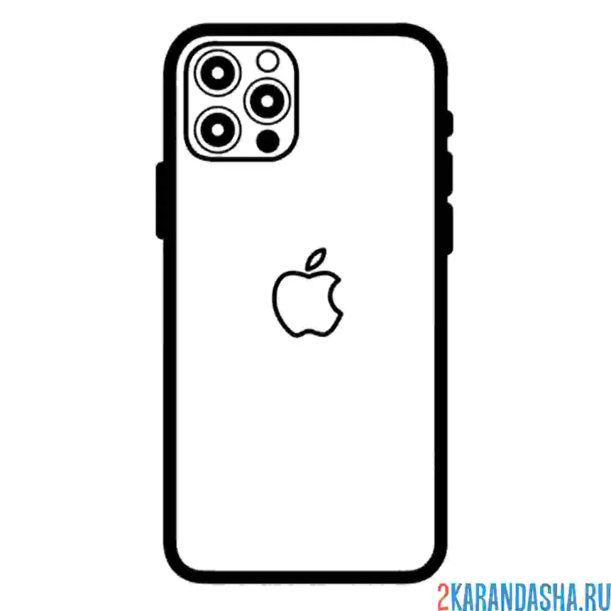 Раскраска айфон с яблочком