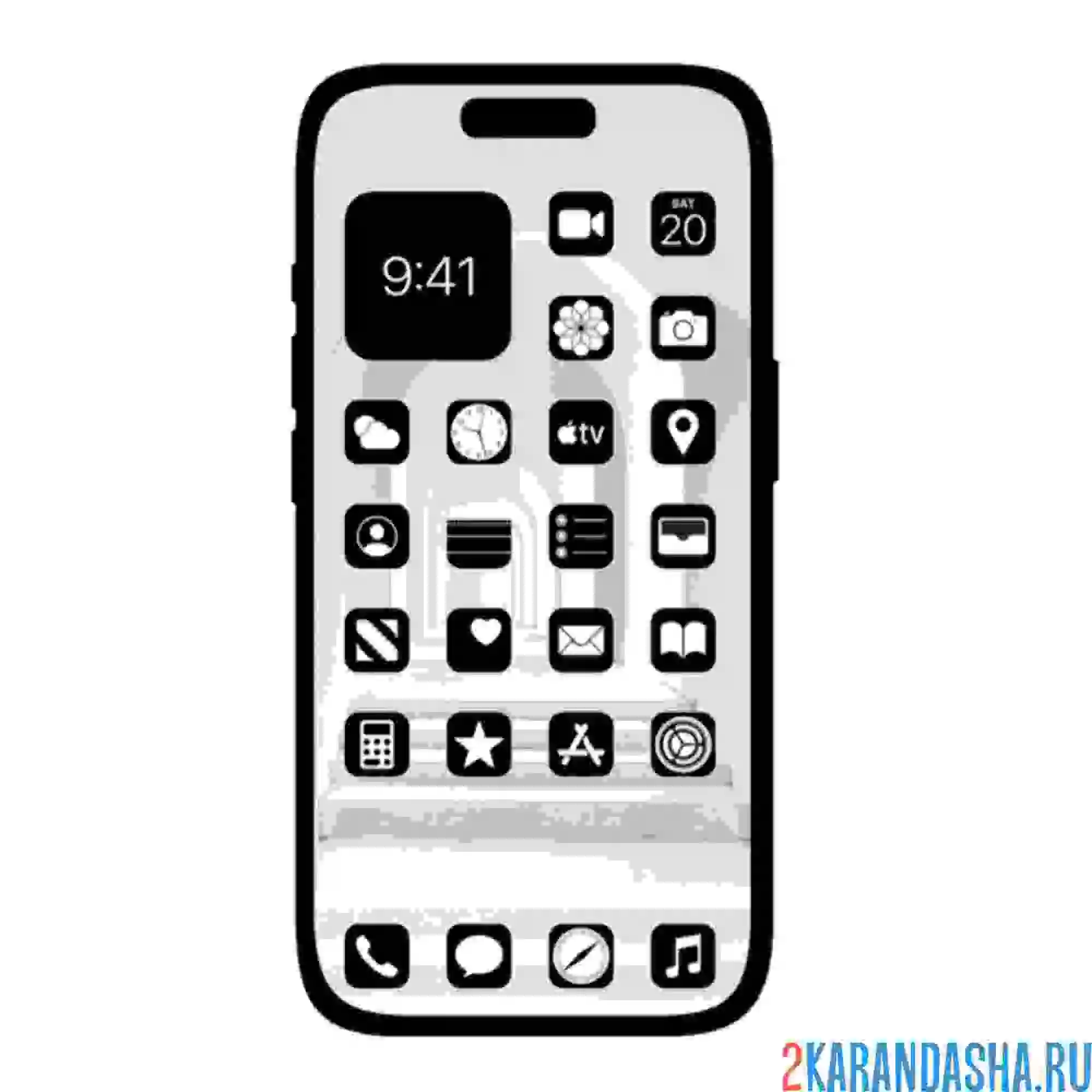 Раскраска меню айфон