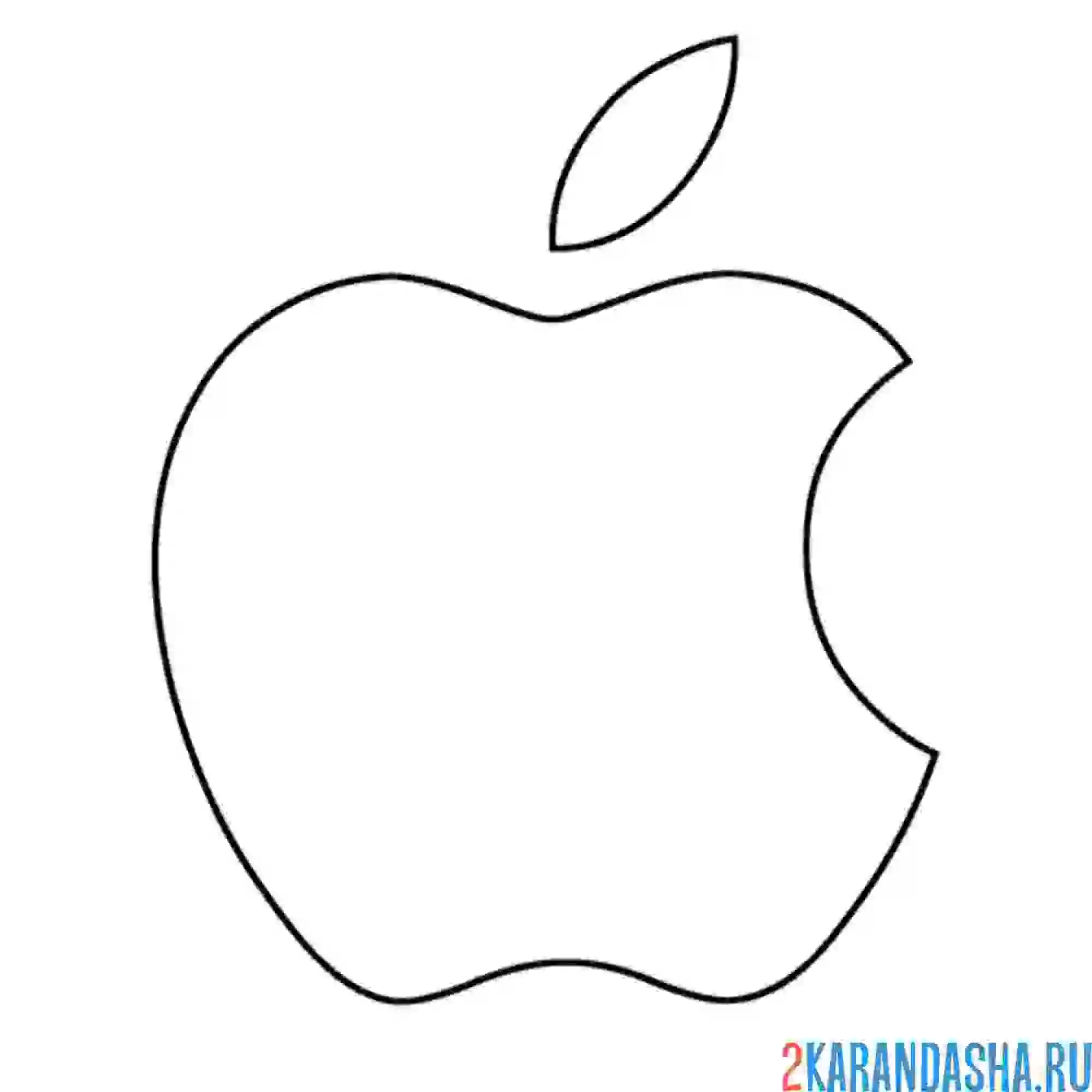 Раскраска айфон яблоко логотип