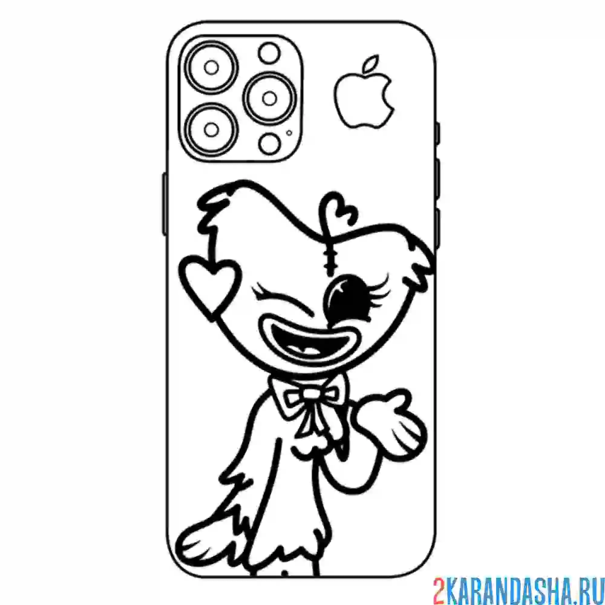 Раскраска айфон кисси мисси