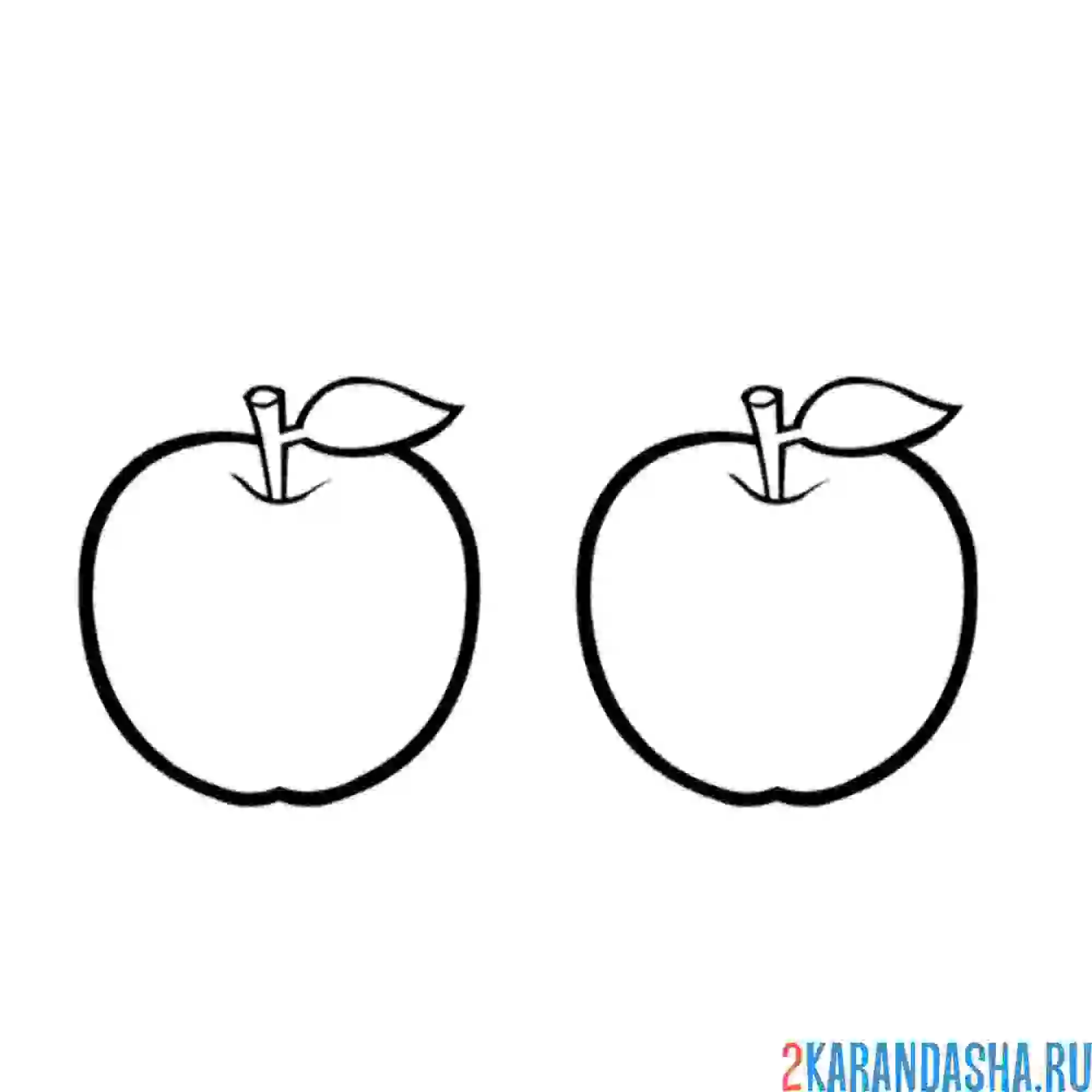 Раскраска два яблока