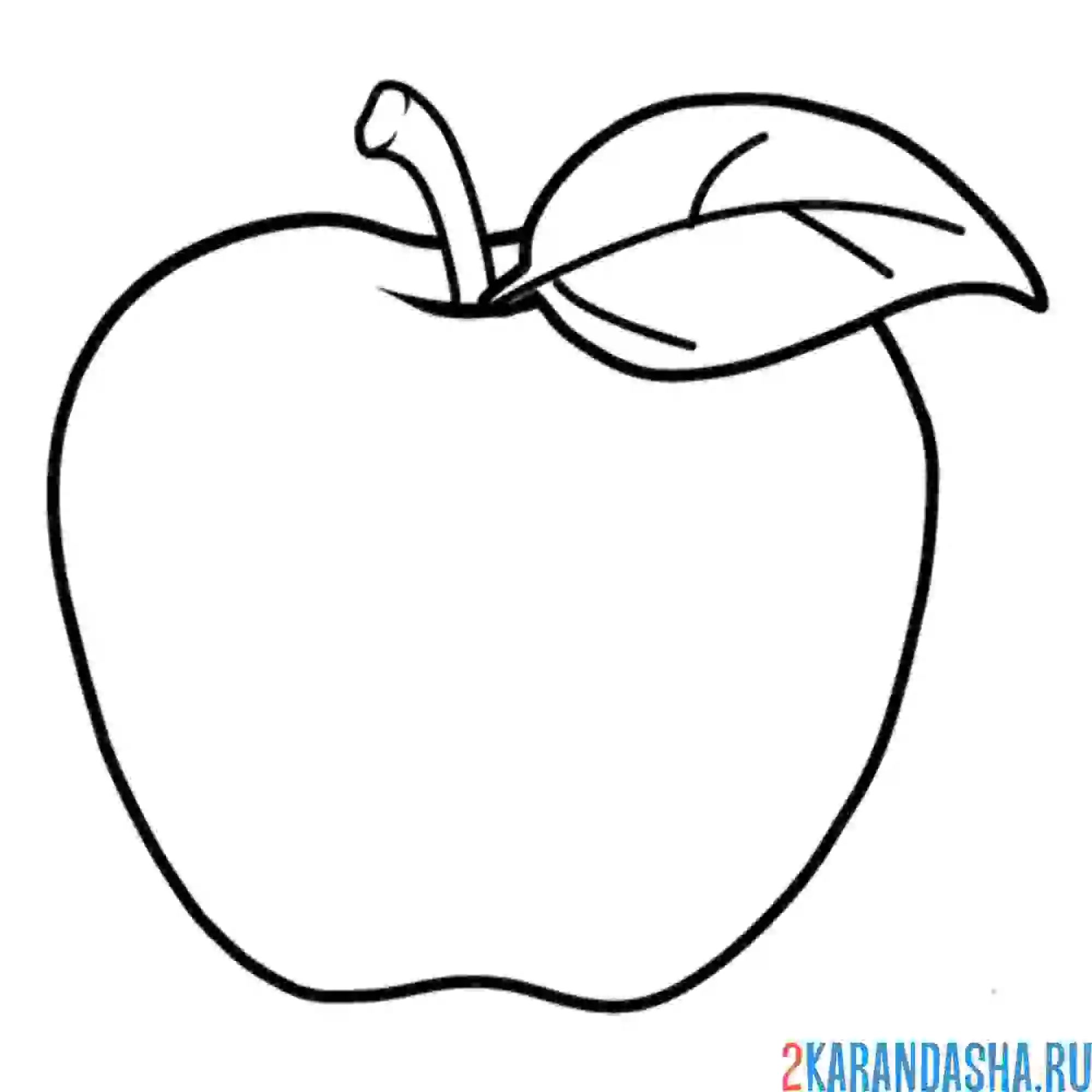 Раскраска яблоко красивое