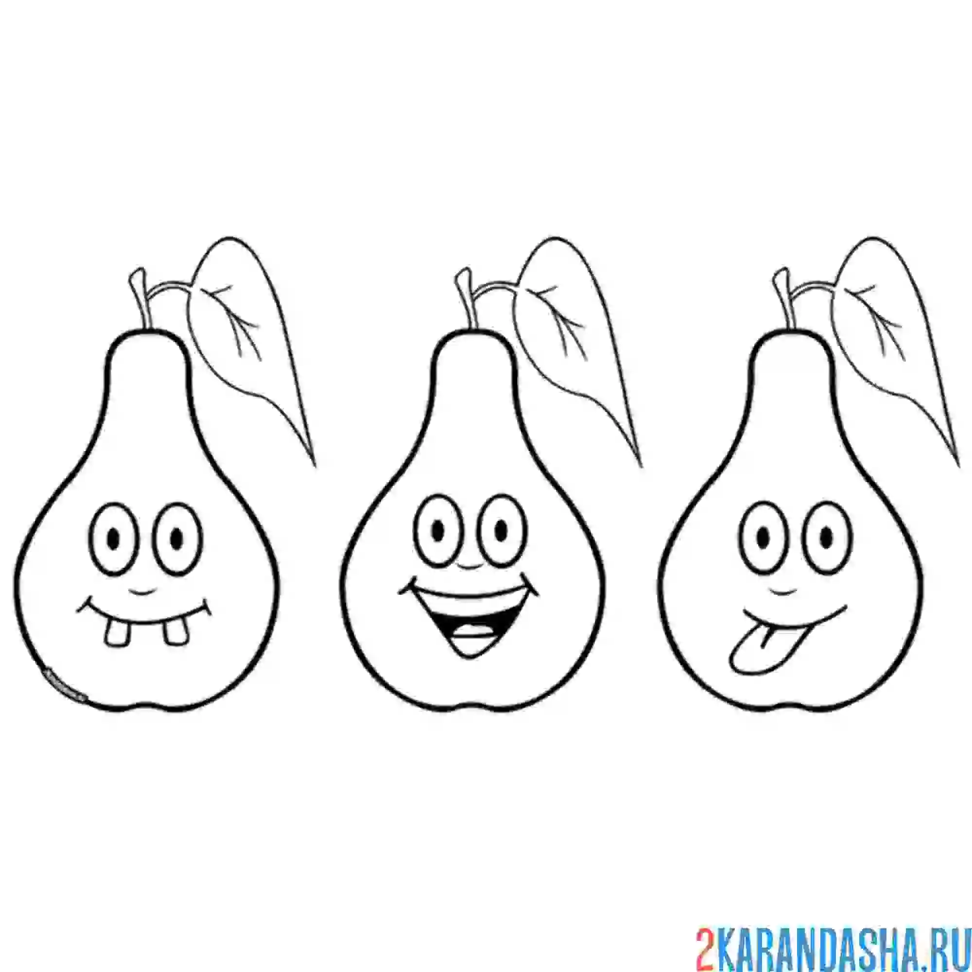 Раскраска три груши