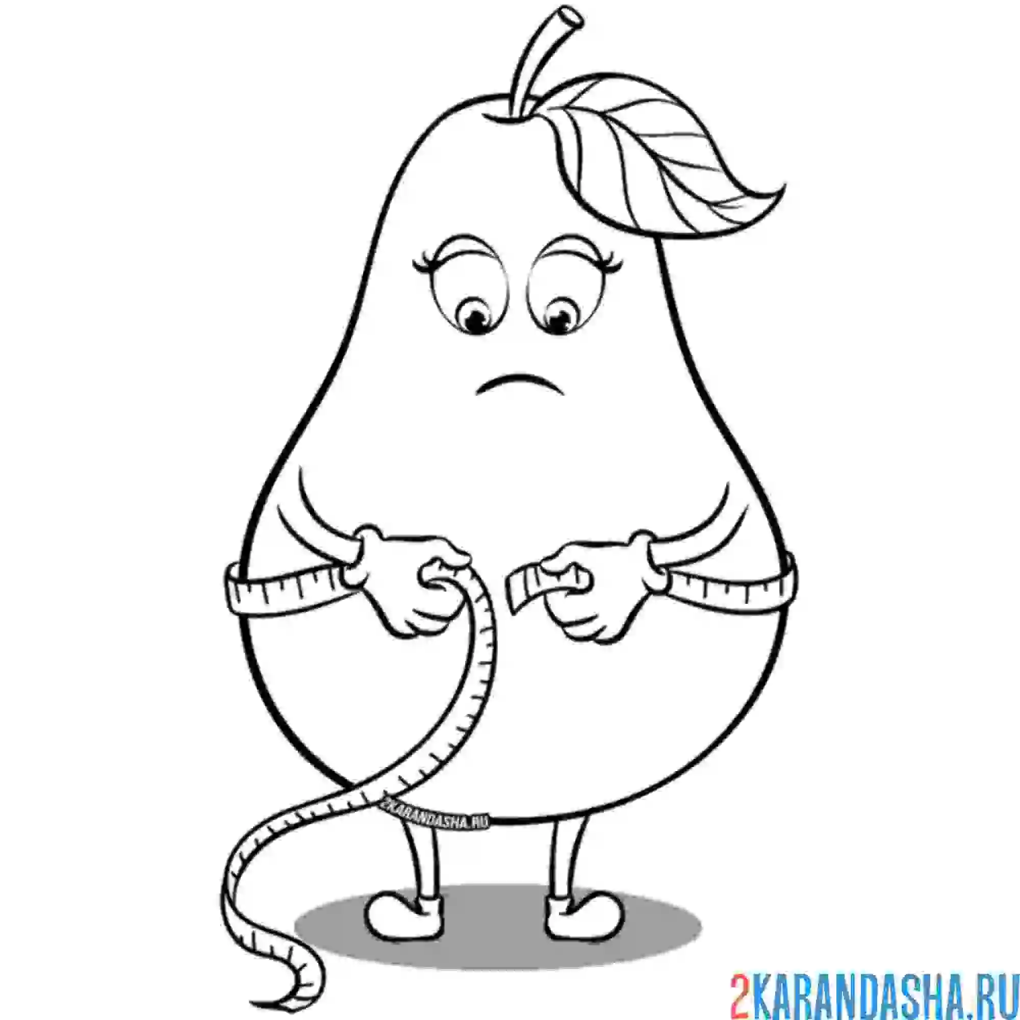 Раскраска груша спортсмен