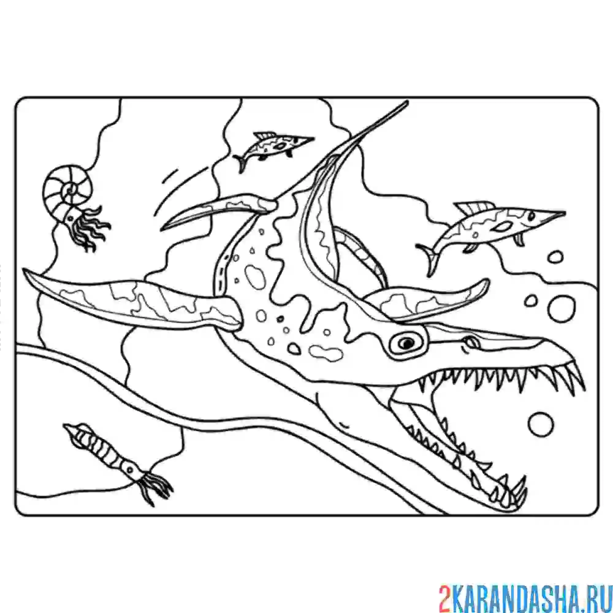 Раскраска динозавр лиоплевродон