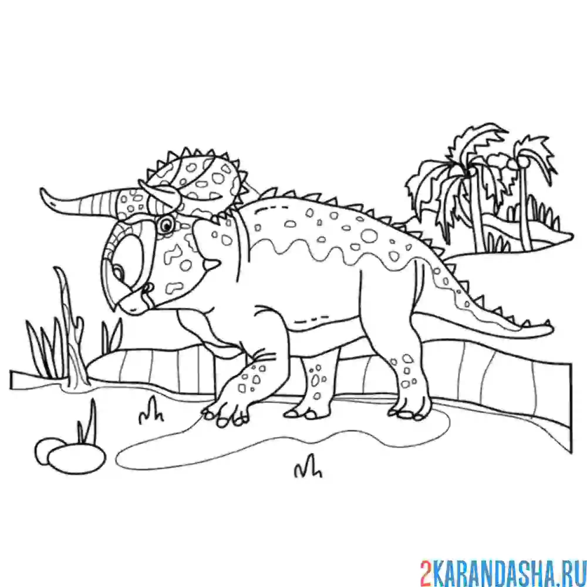 Раскраска насутоцератопс парк юрского периода