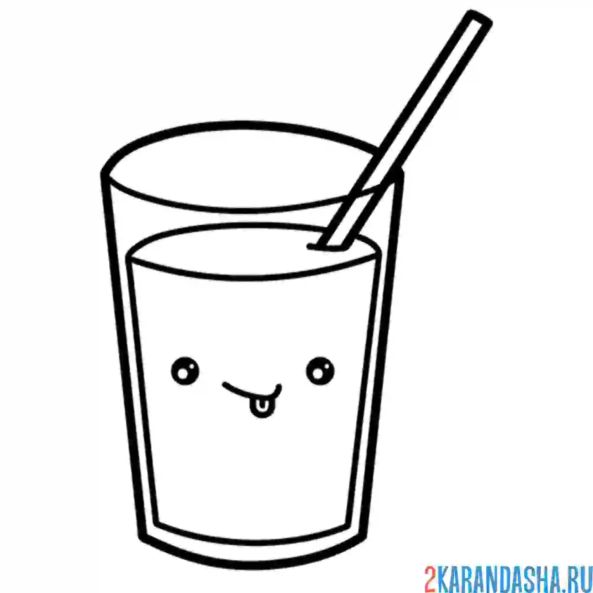 Раскраска апельсиновый сок в стакане