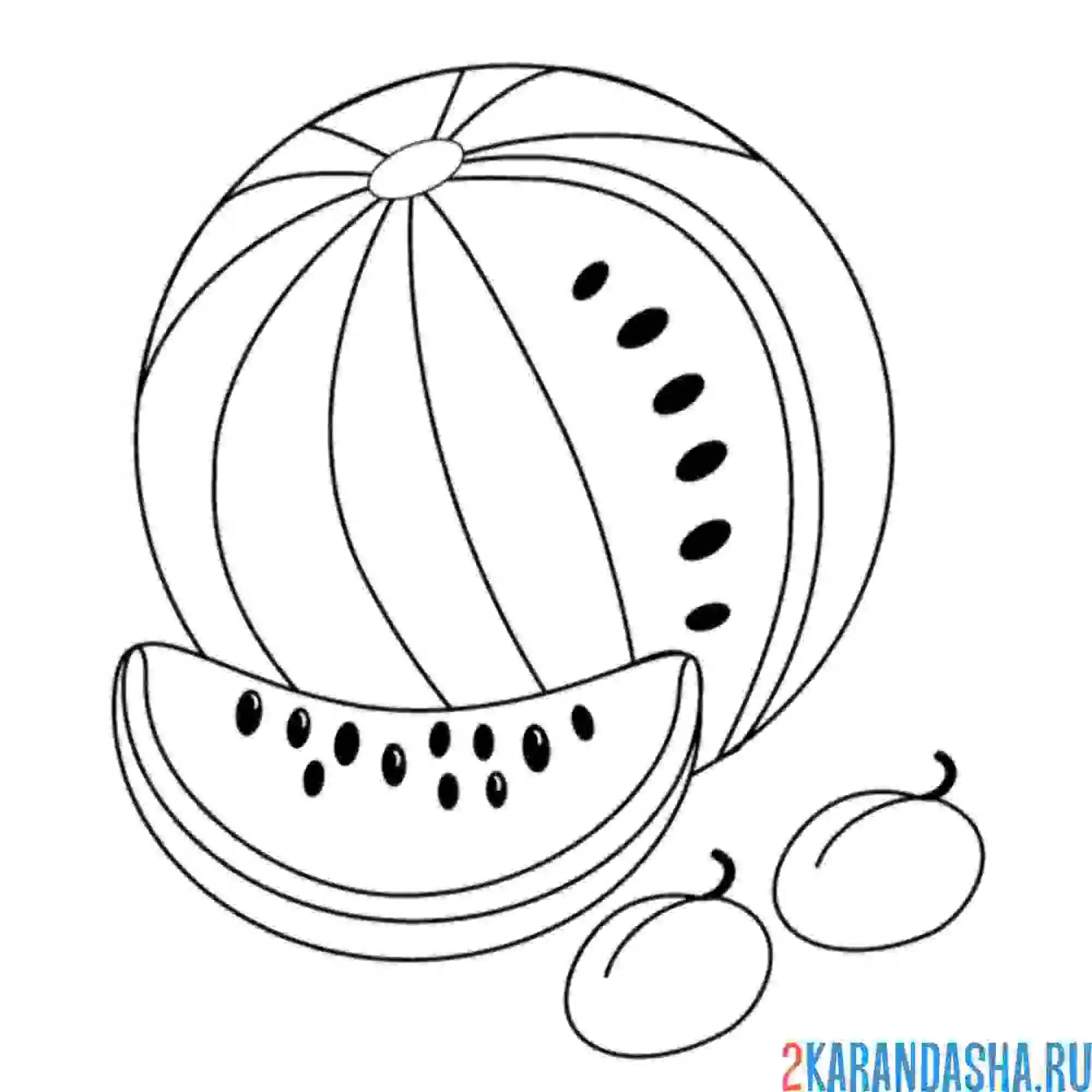 Раскраска ягода арбуз