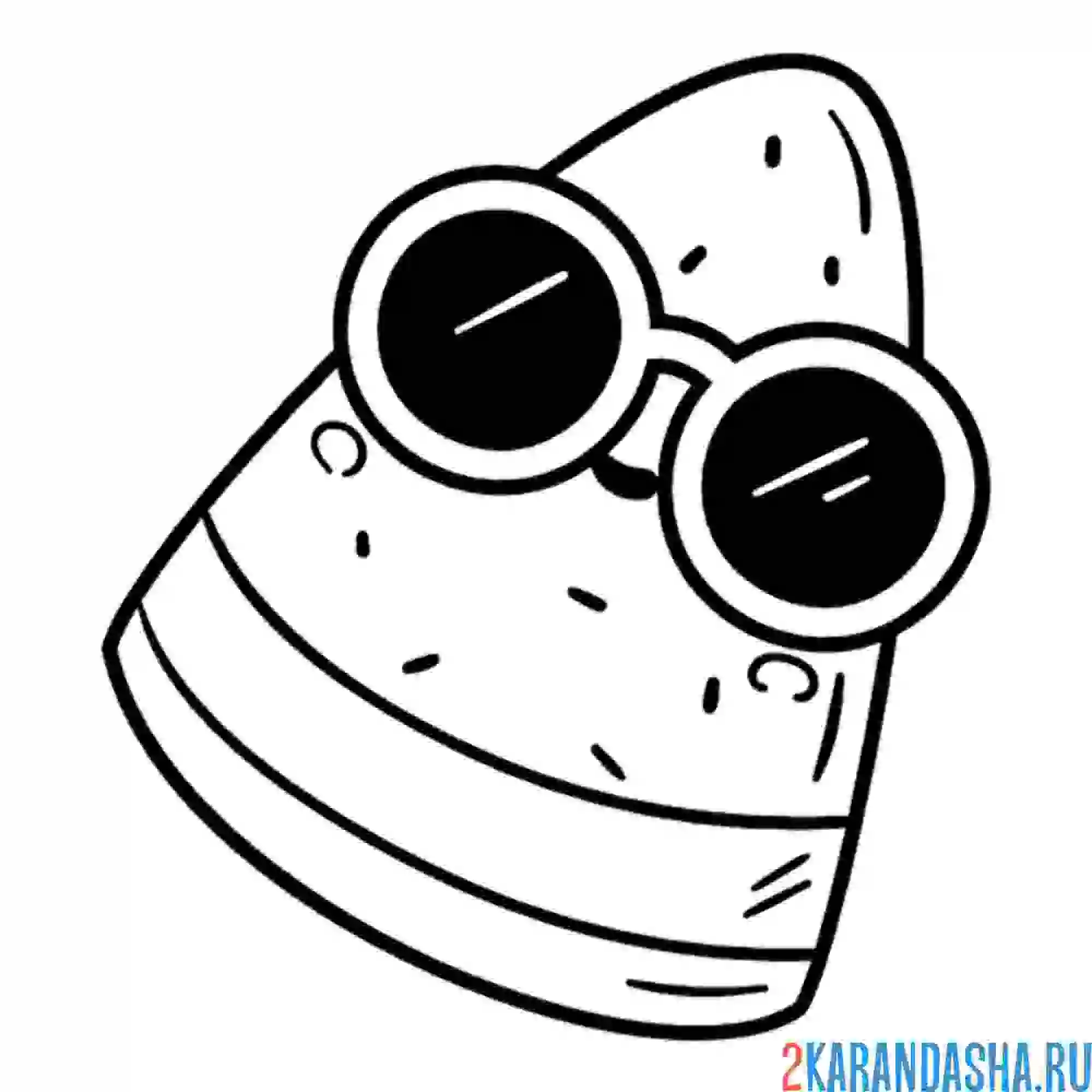 Раскраска летний арбуз в очках