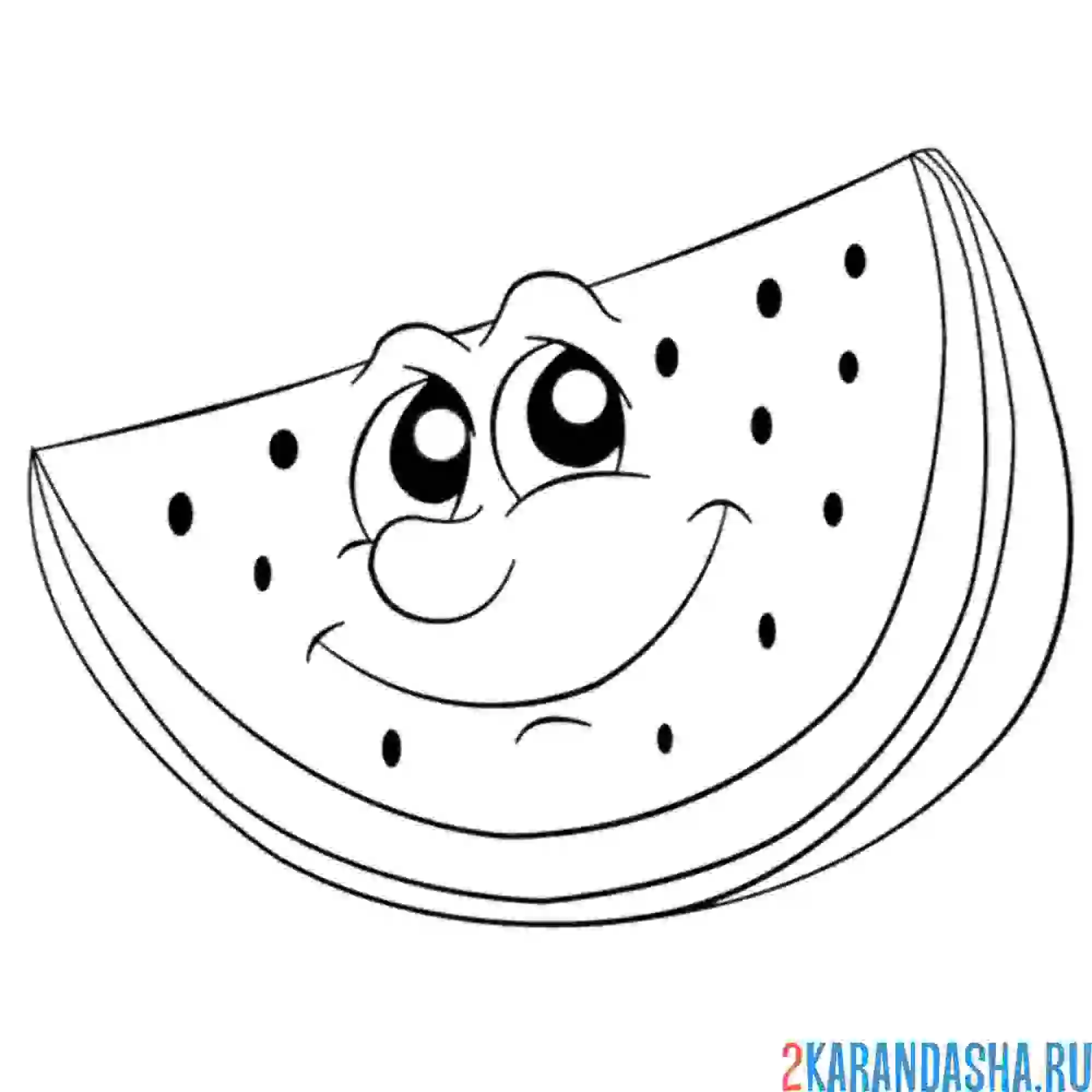 Раскраска арбуз мальчик