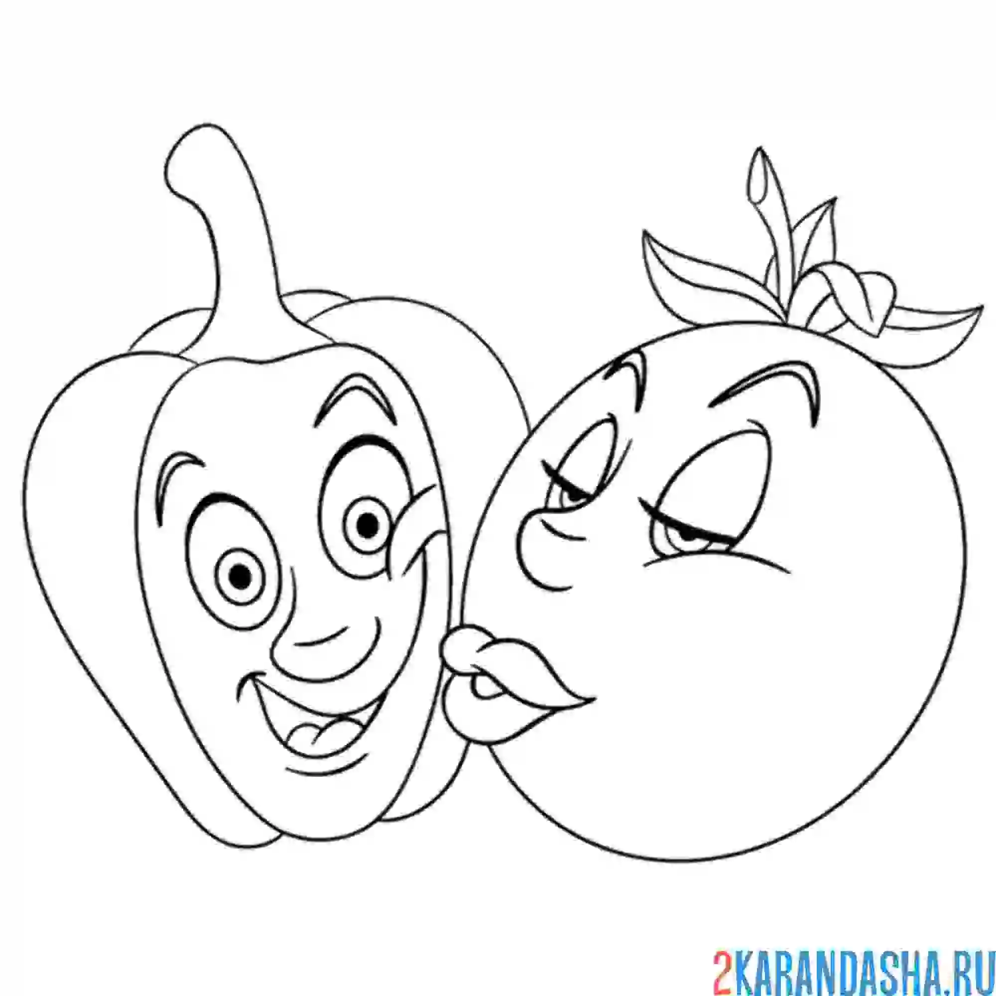 Раскраска помидор и болгарский перец