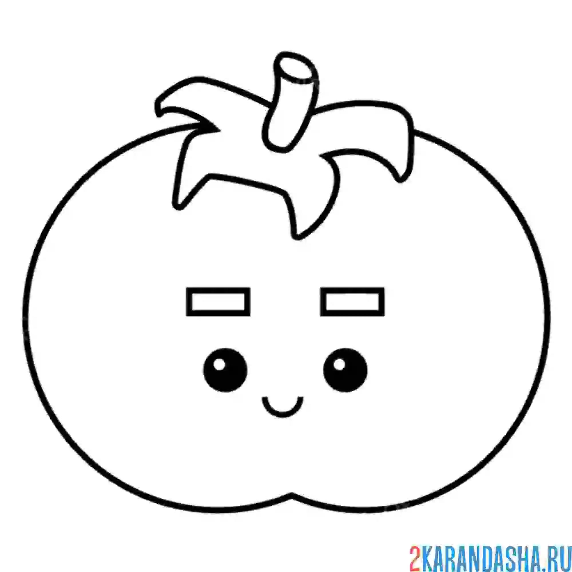 Раскраска помидор томат каваи