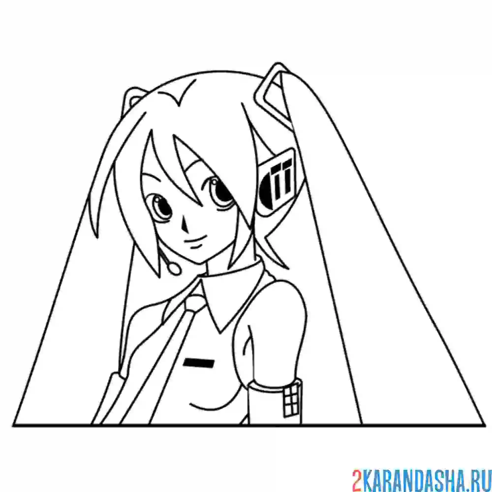 Раскраска мику хацунэ