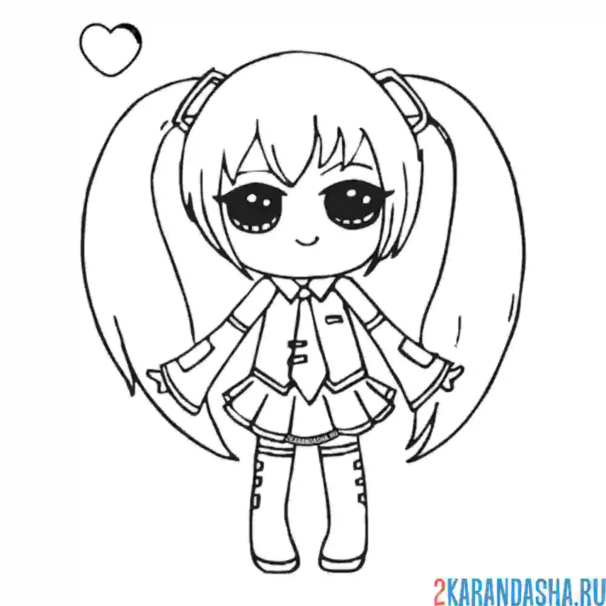 Раскраска мику аниме