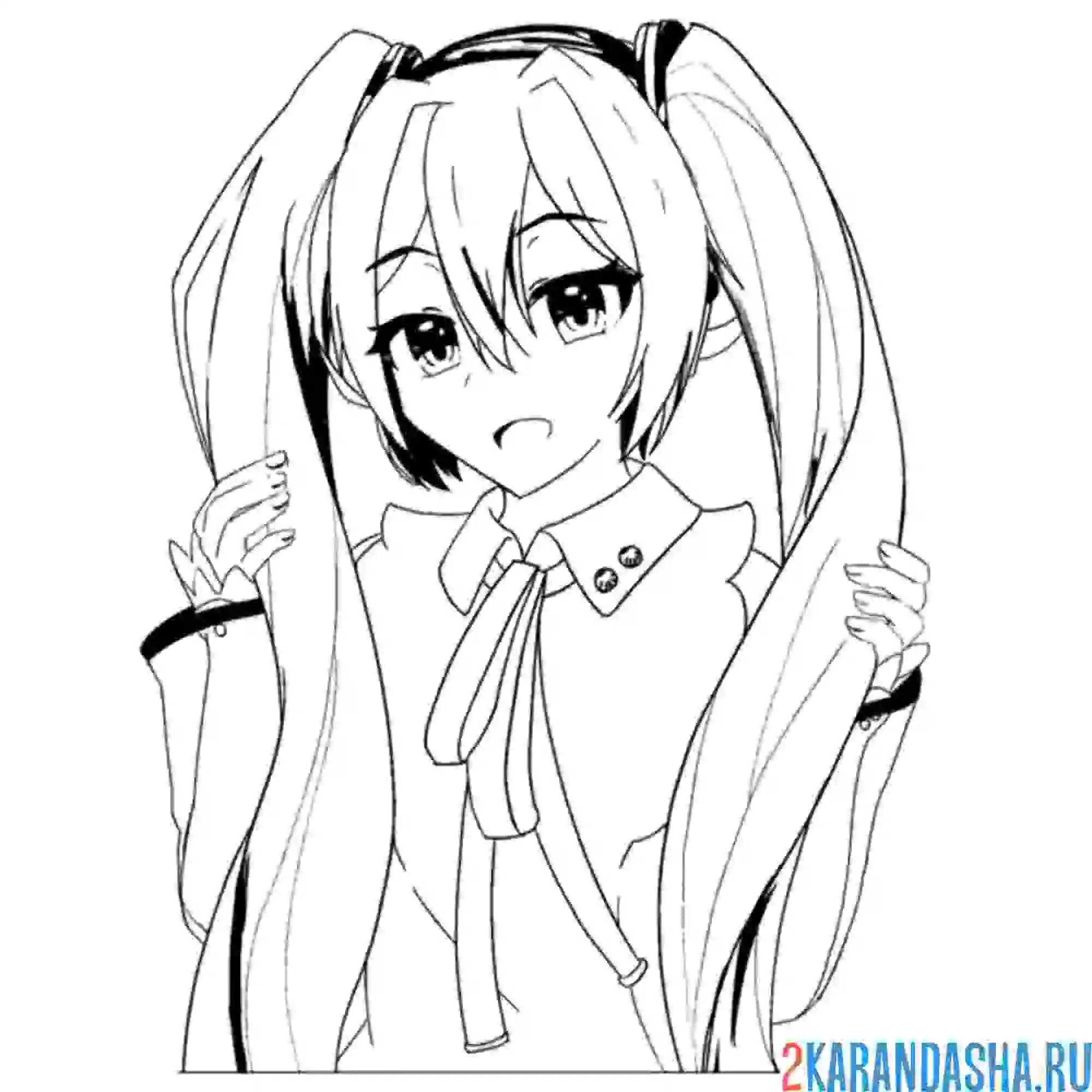 Раскраска мику портрет