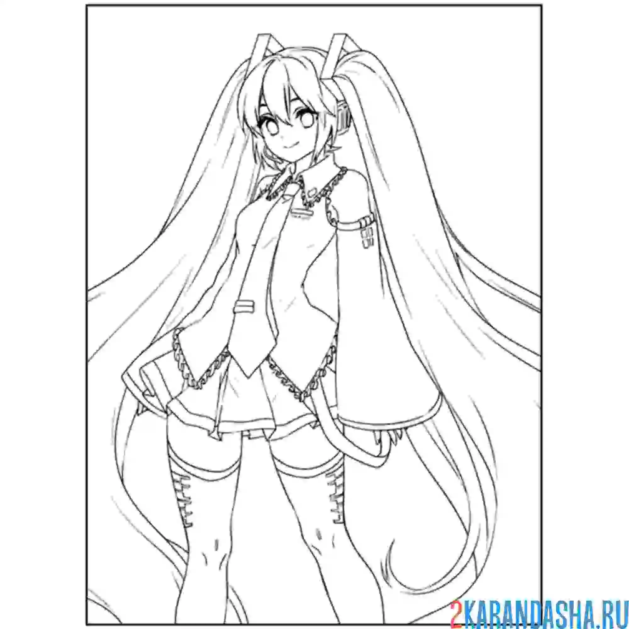 Раскраска мику хатсуне