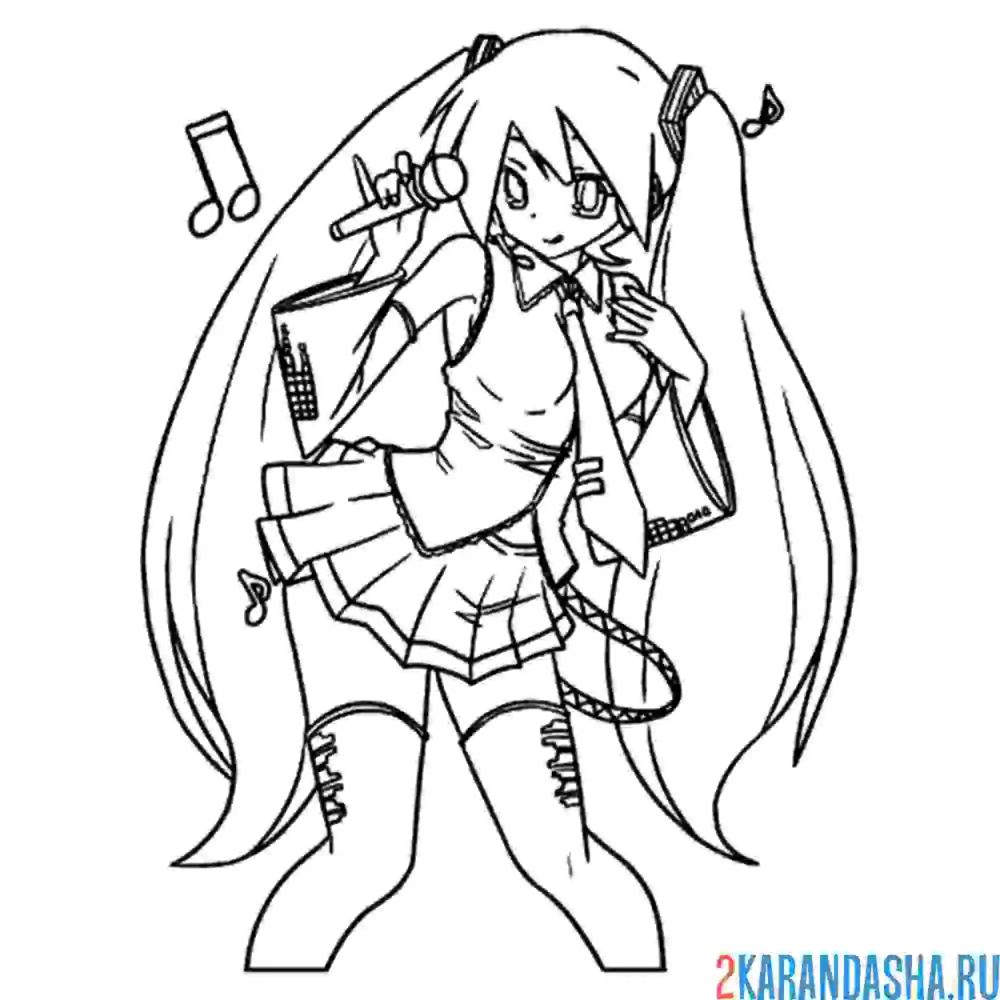 Раскраска мику музыкальная