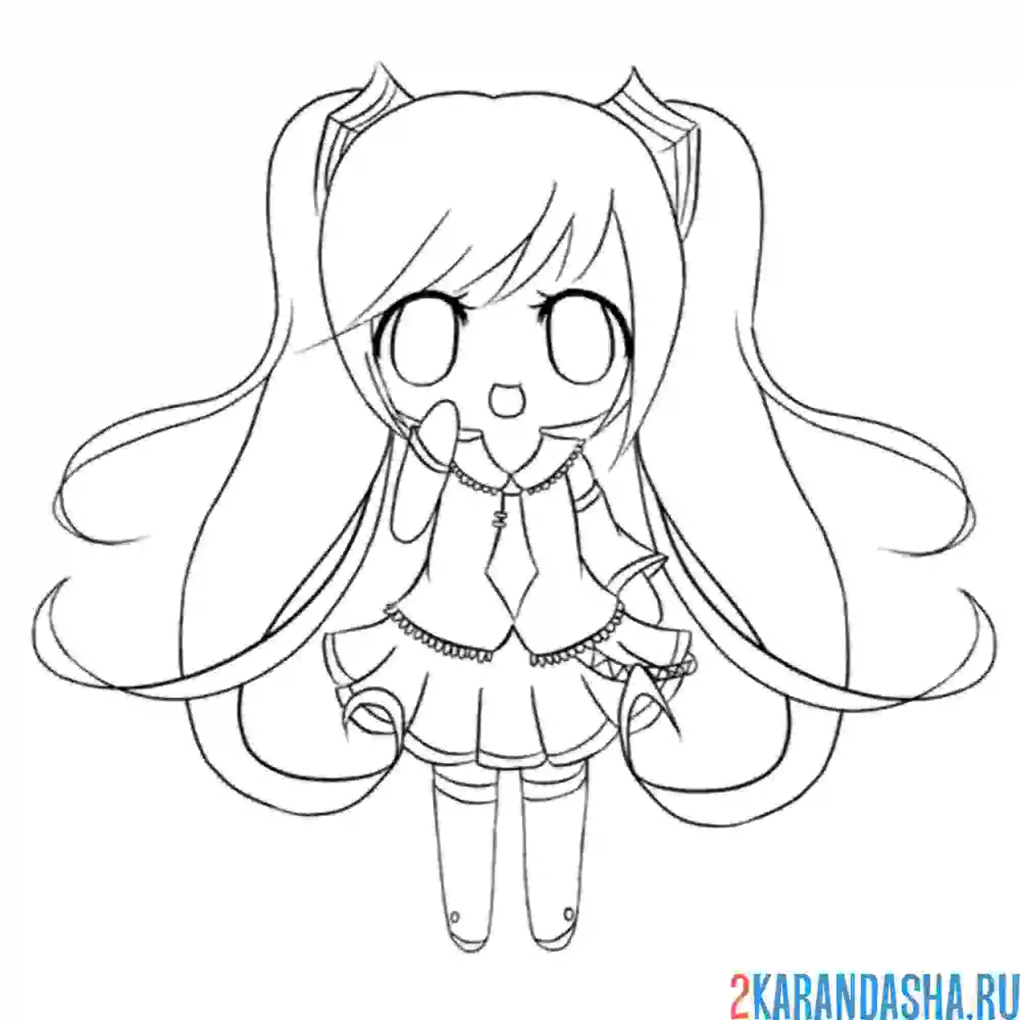 Раскраска мику куколка