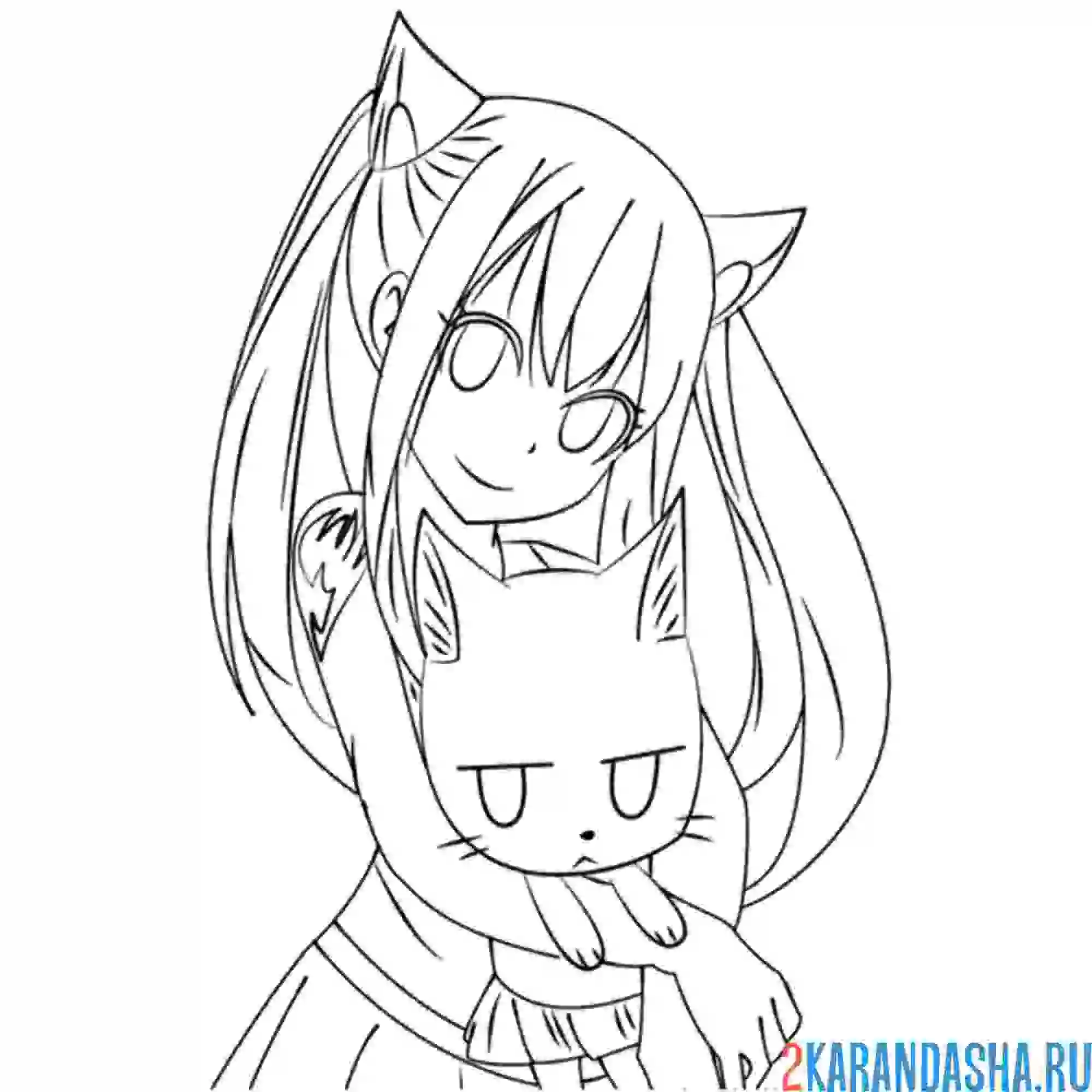 Раскраска неко аниме