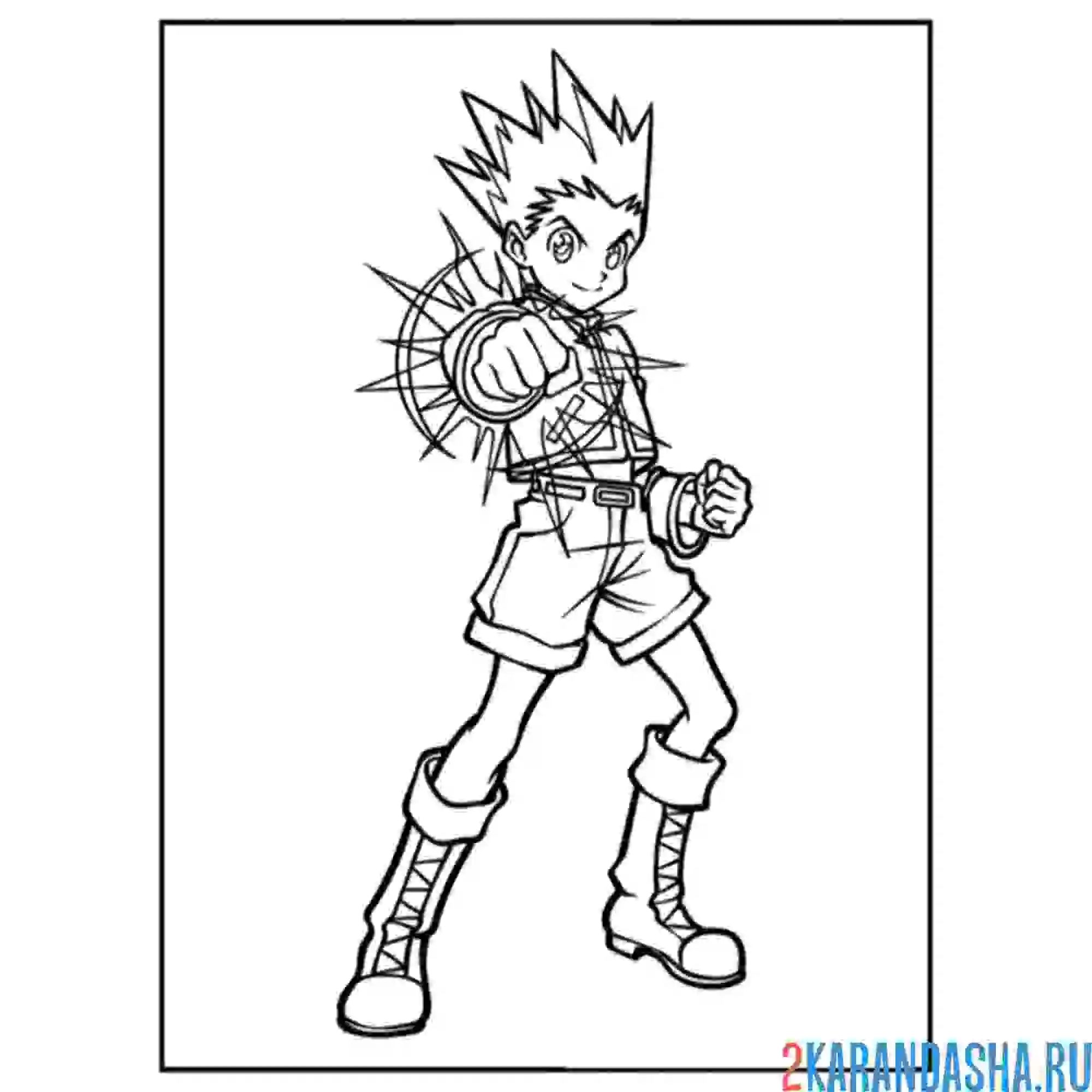 Раскраска аниме мальчик
