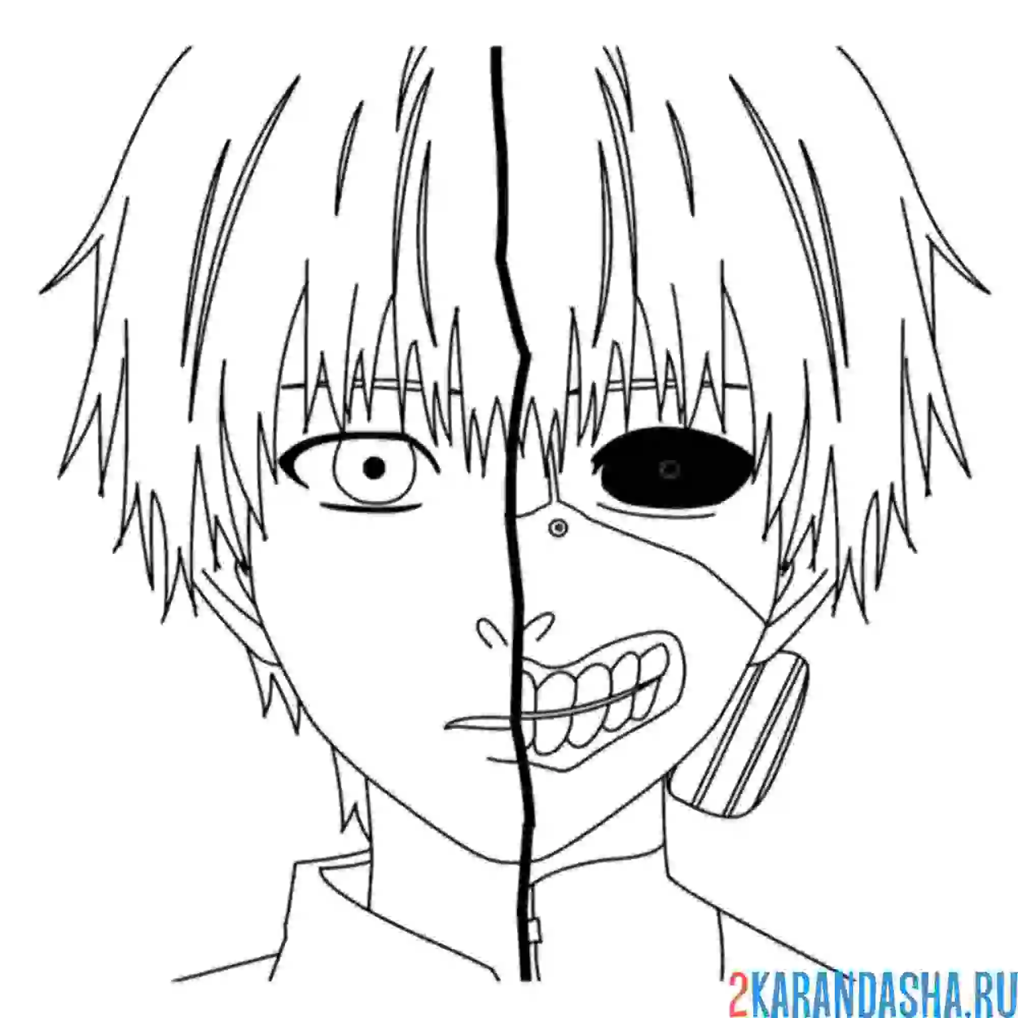 Раскраска кен канеки