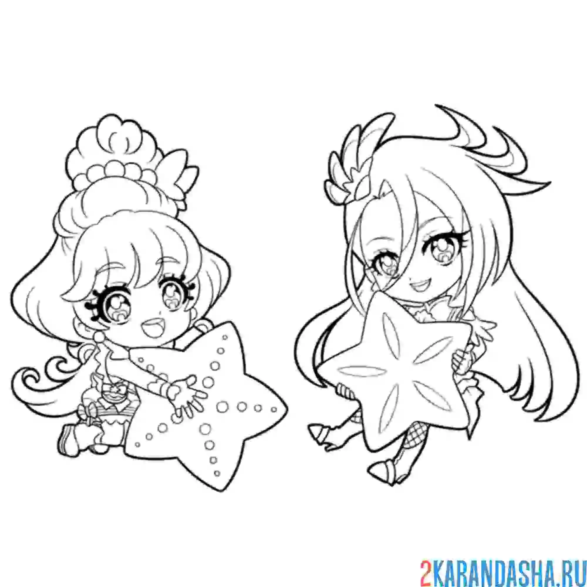 Раскраска аниме сестры принцессы