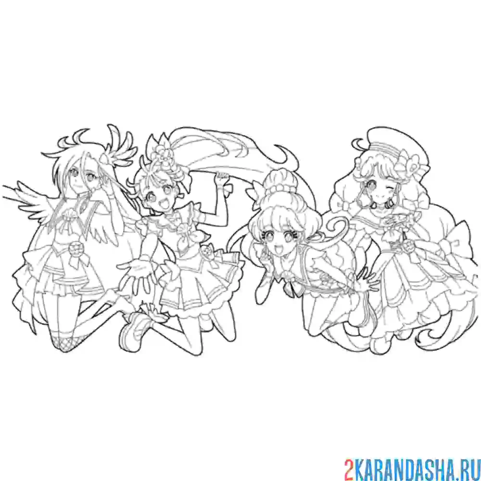Раскраска аниме команда сейлор мун