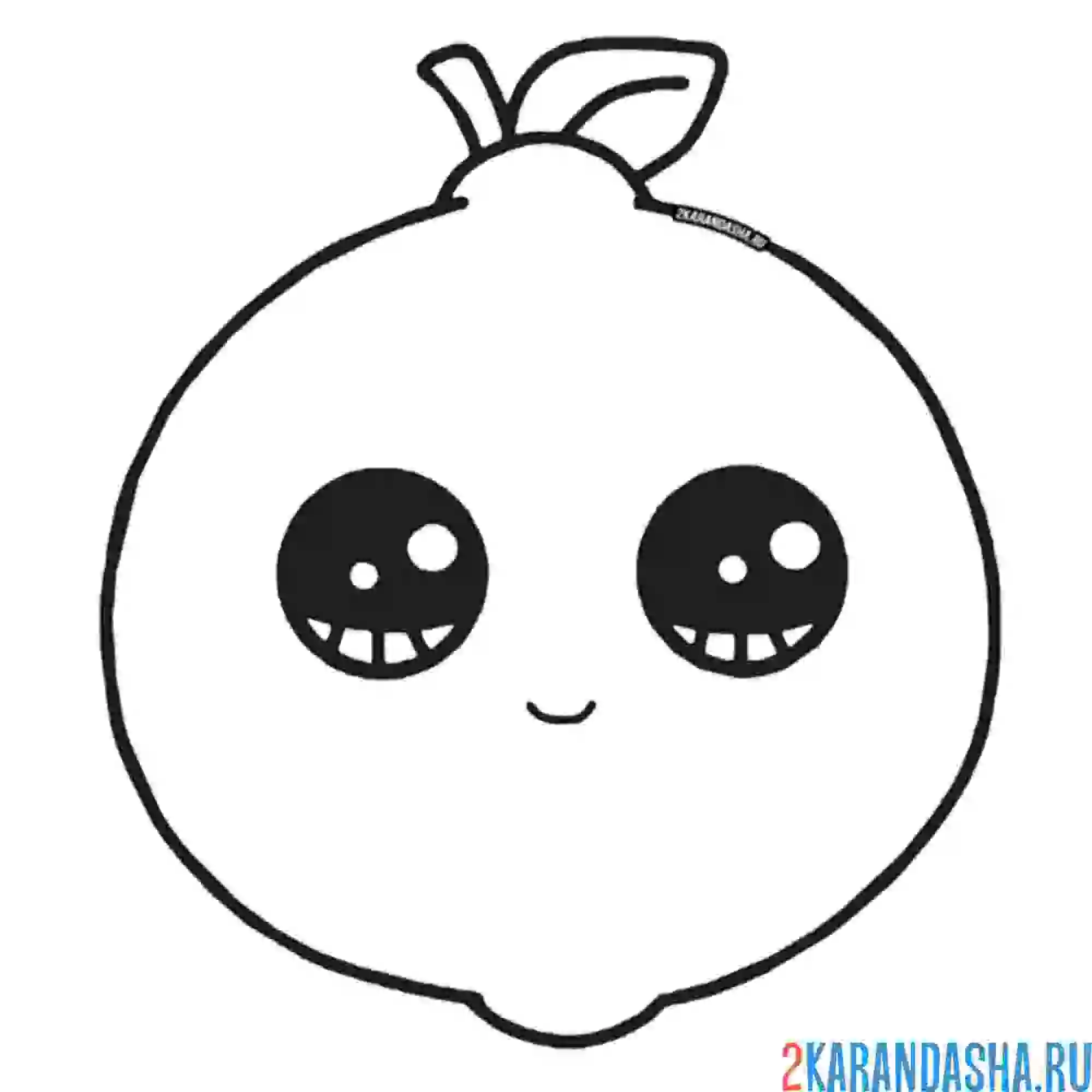 Раскраска лимон каваи