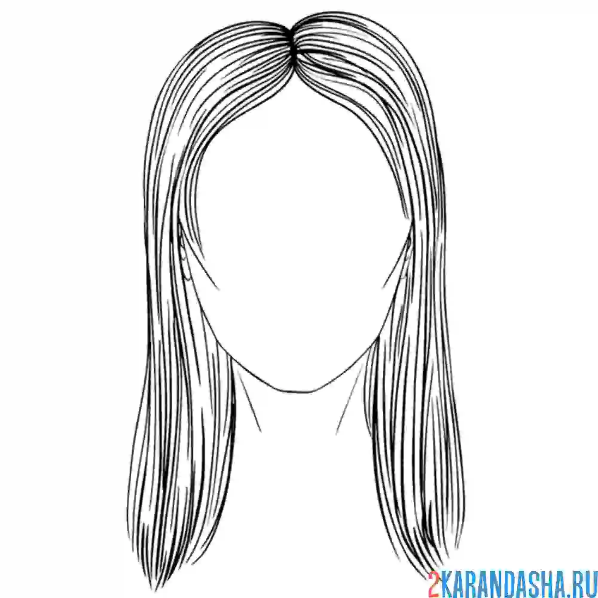 Раскраска девушка без лица волосы