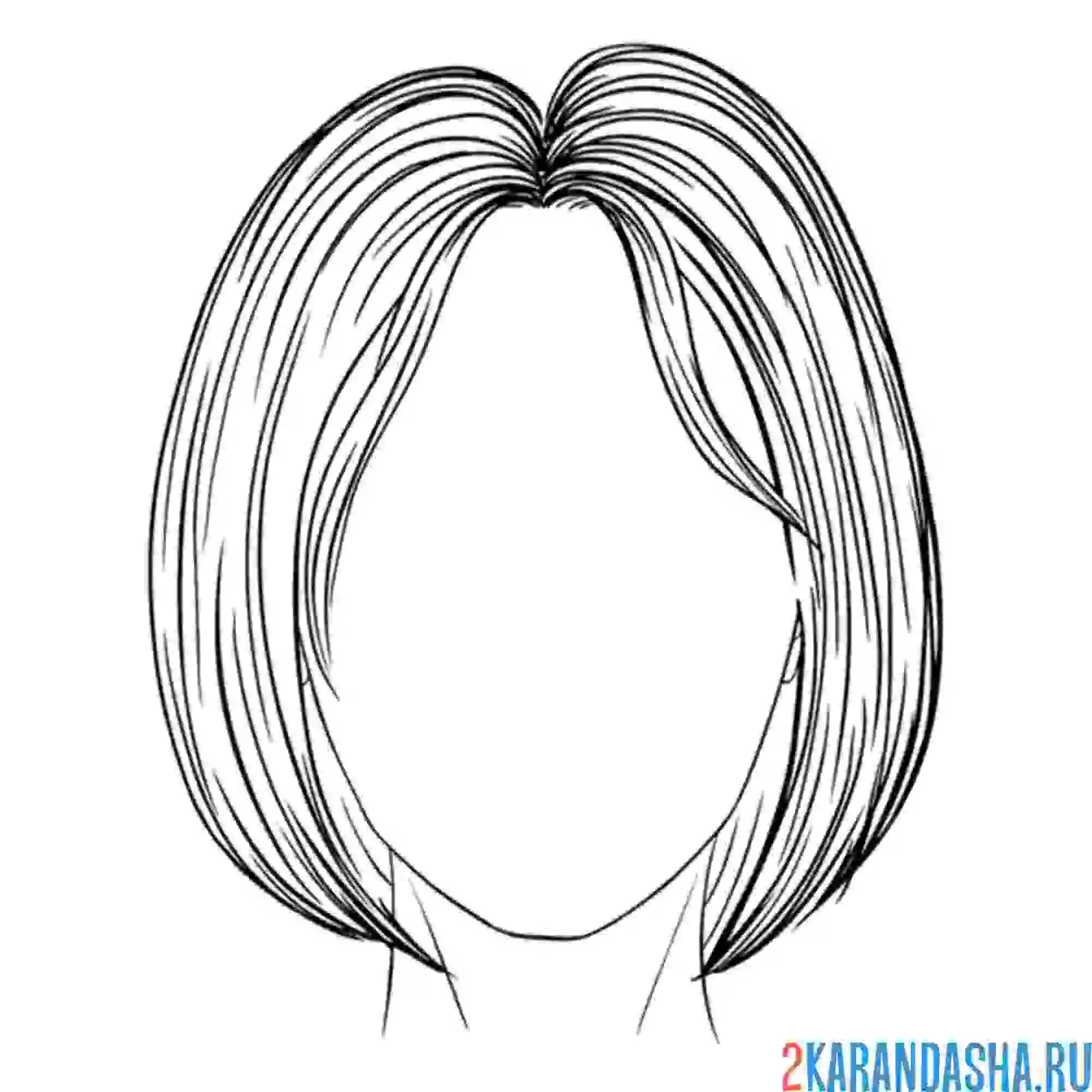 Раскраска девушка без лица каре