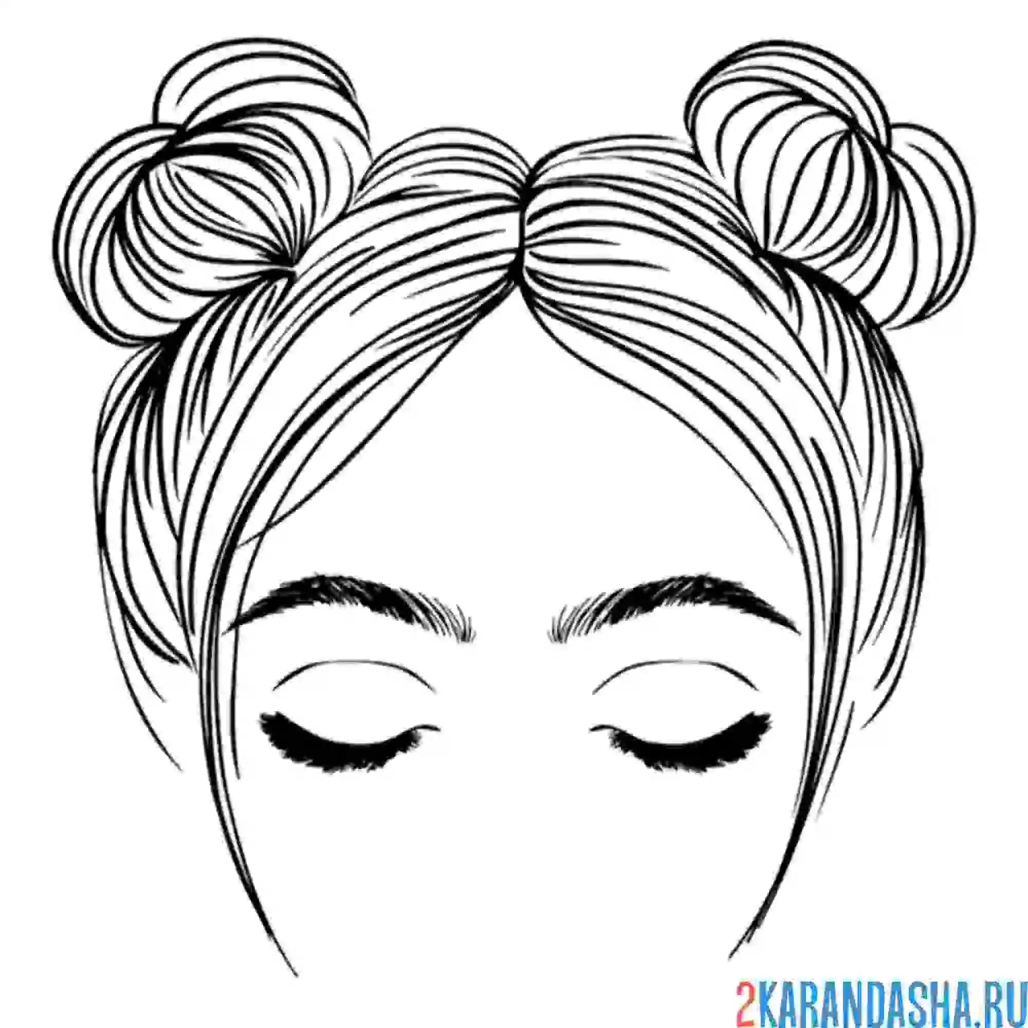 Раскраска лицо девушки глаза