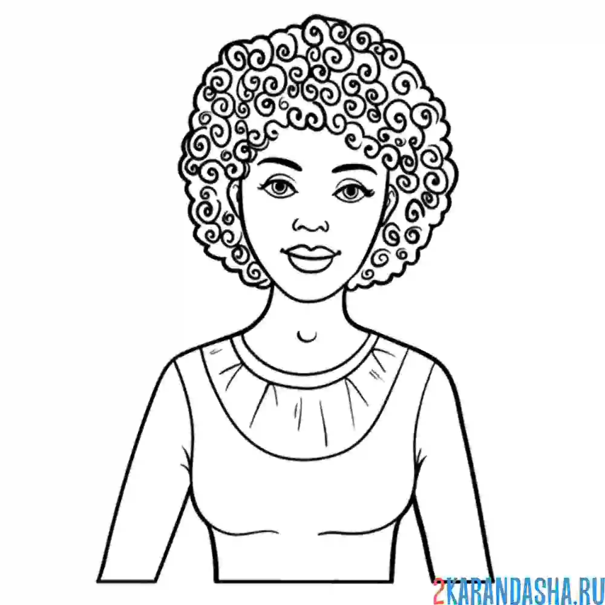Раскраска простое лицо девушки арт