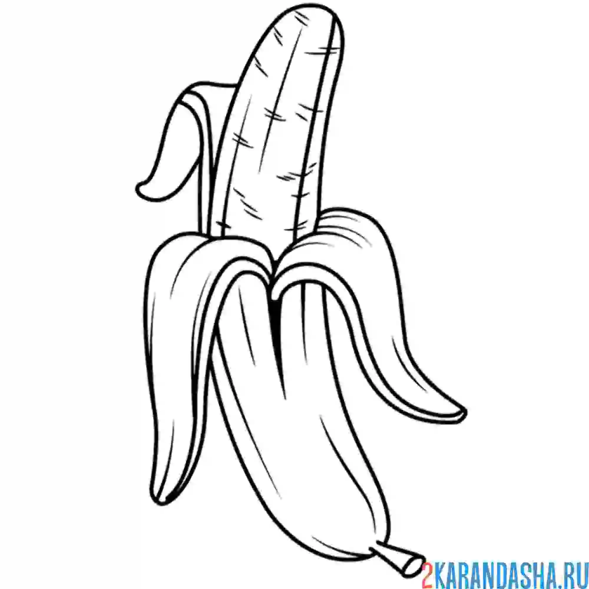 Раскраска банан один
