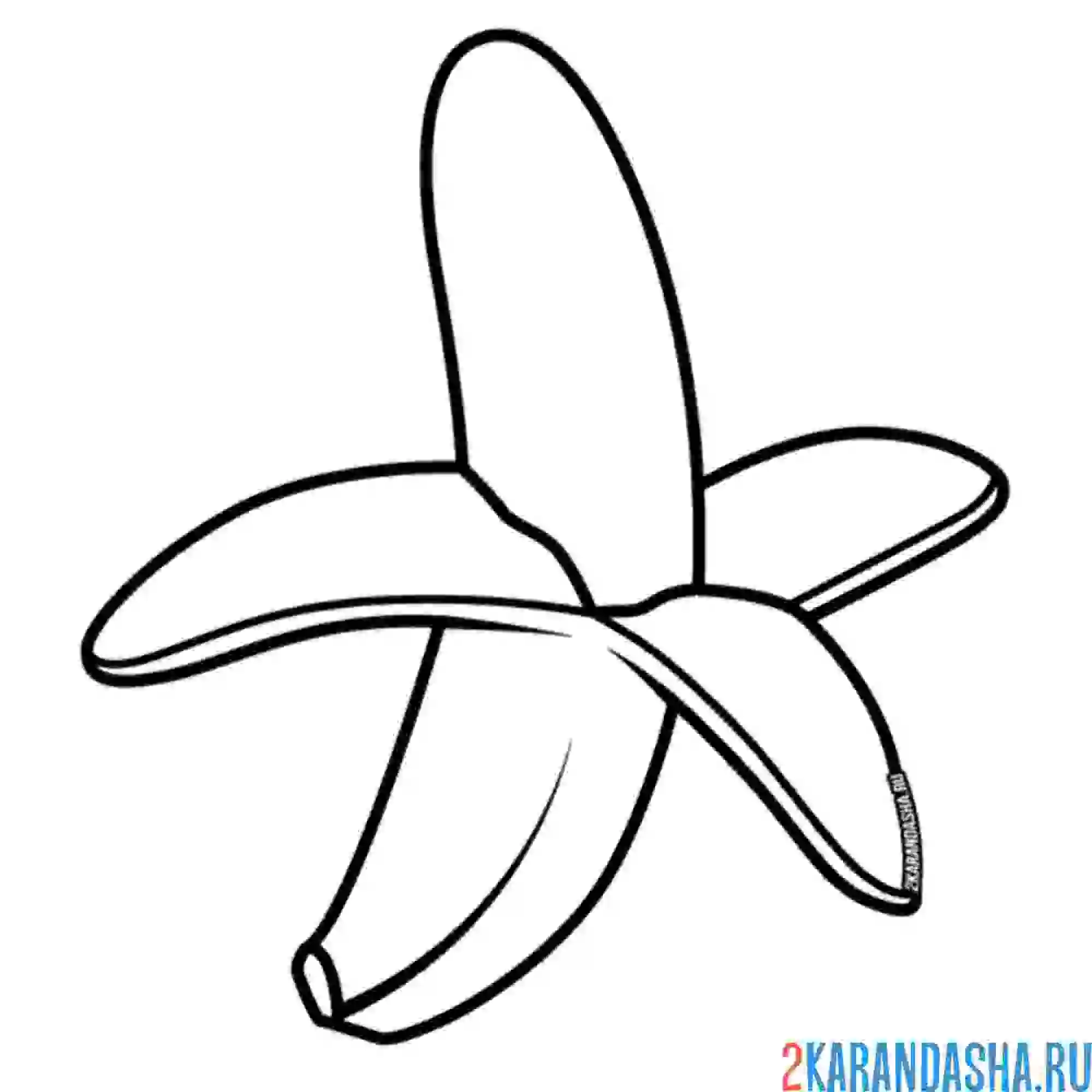 Раскраска маленький банан