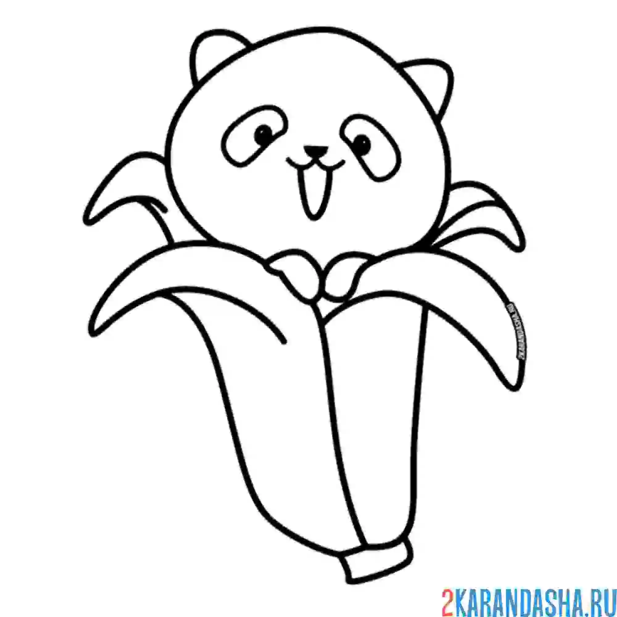 Раскраска банан панда