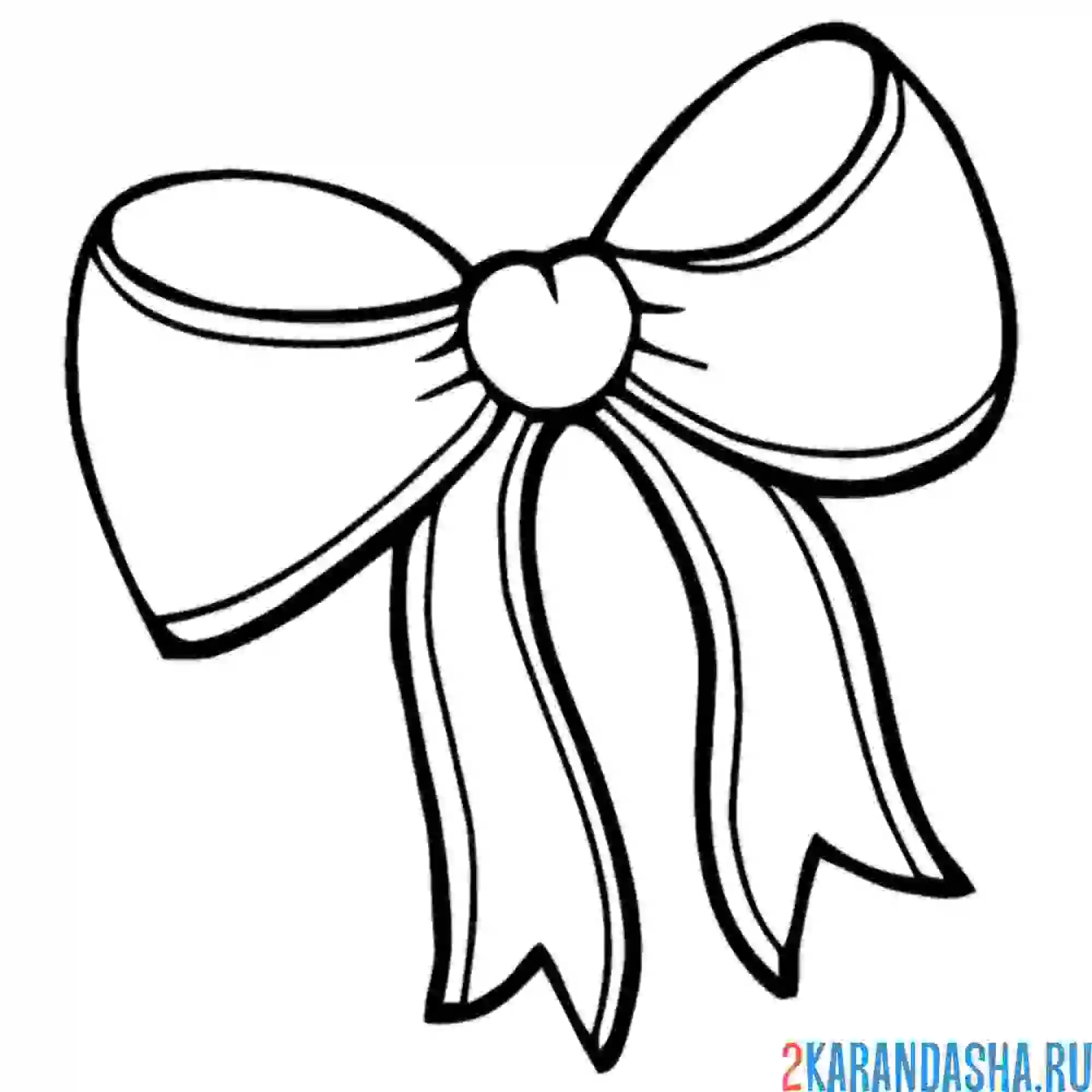 Раскраска красивый бантик