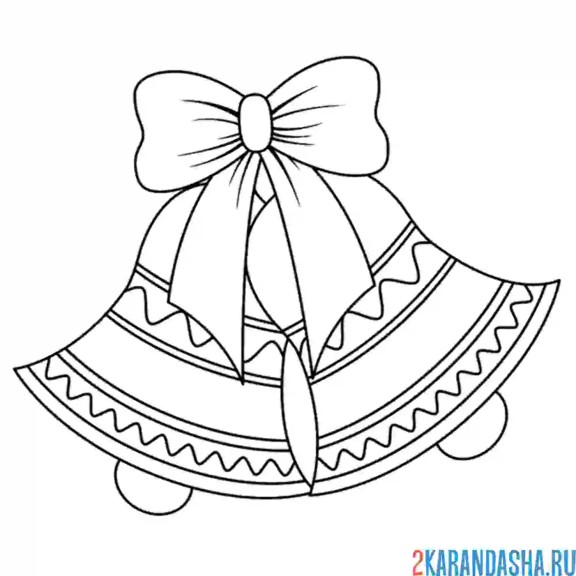 Раскраска бантик на колокольчиках