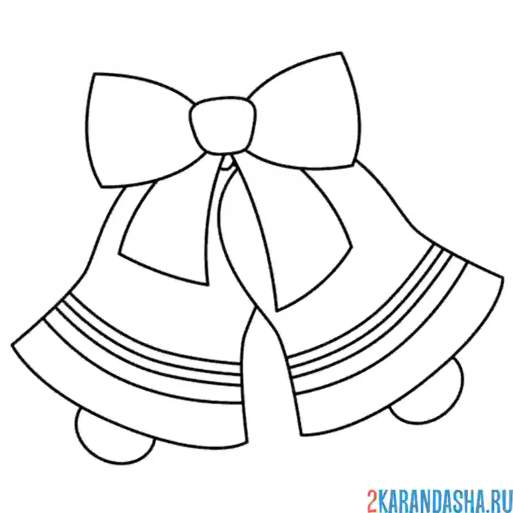 Раскраска колокольчики с бантами