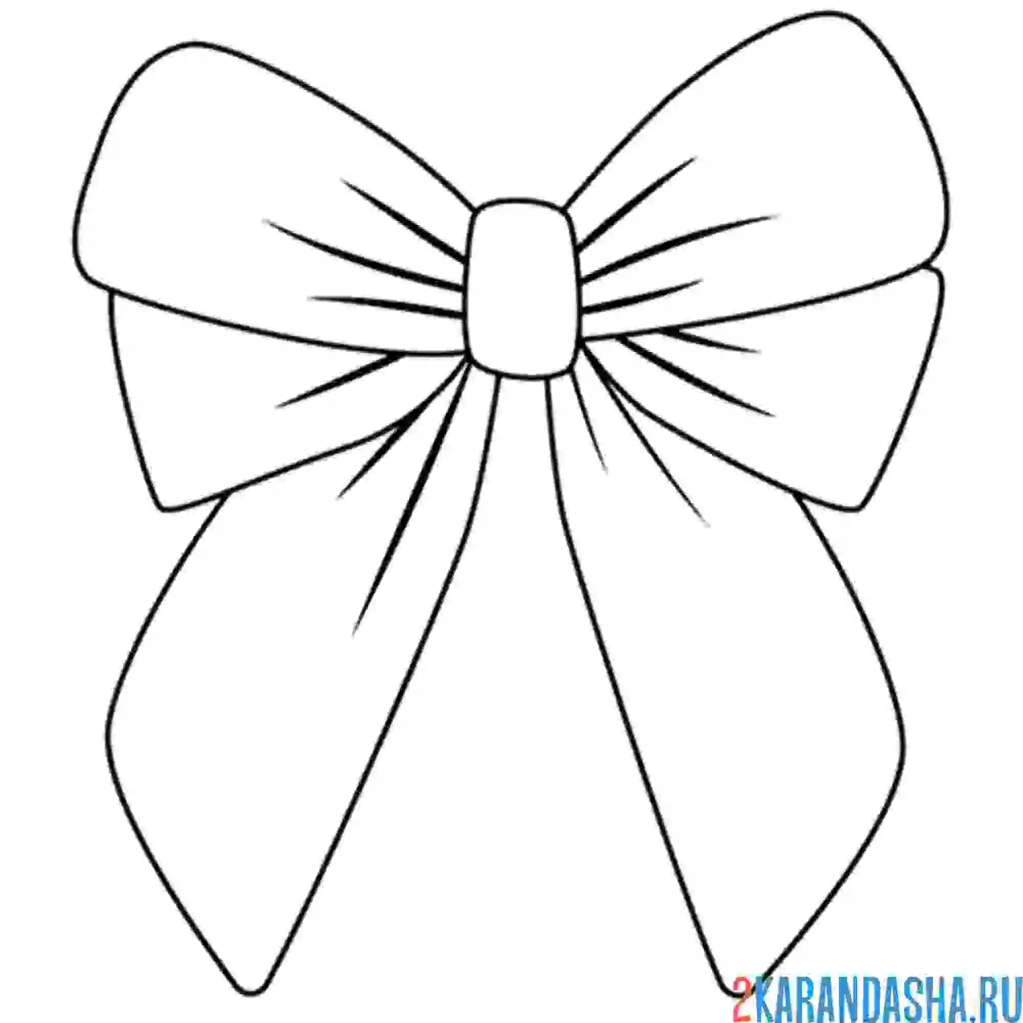 Раскраска пышный бантик