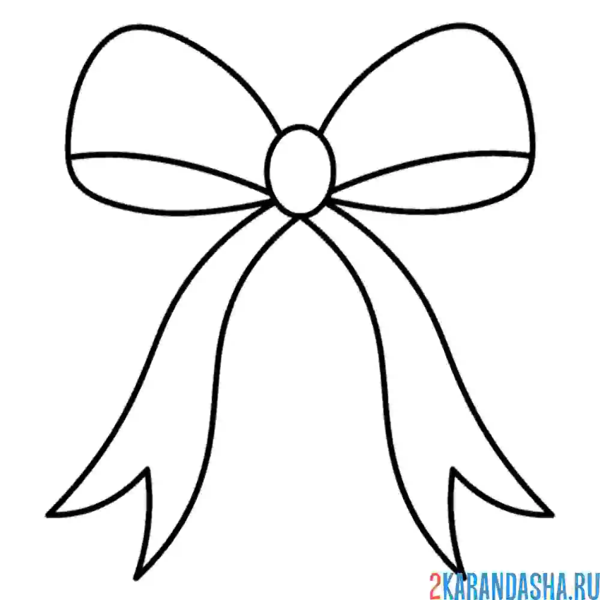 Раскраска бантик простой