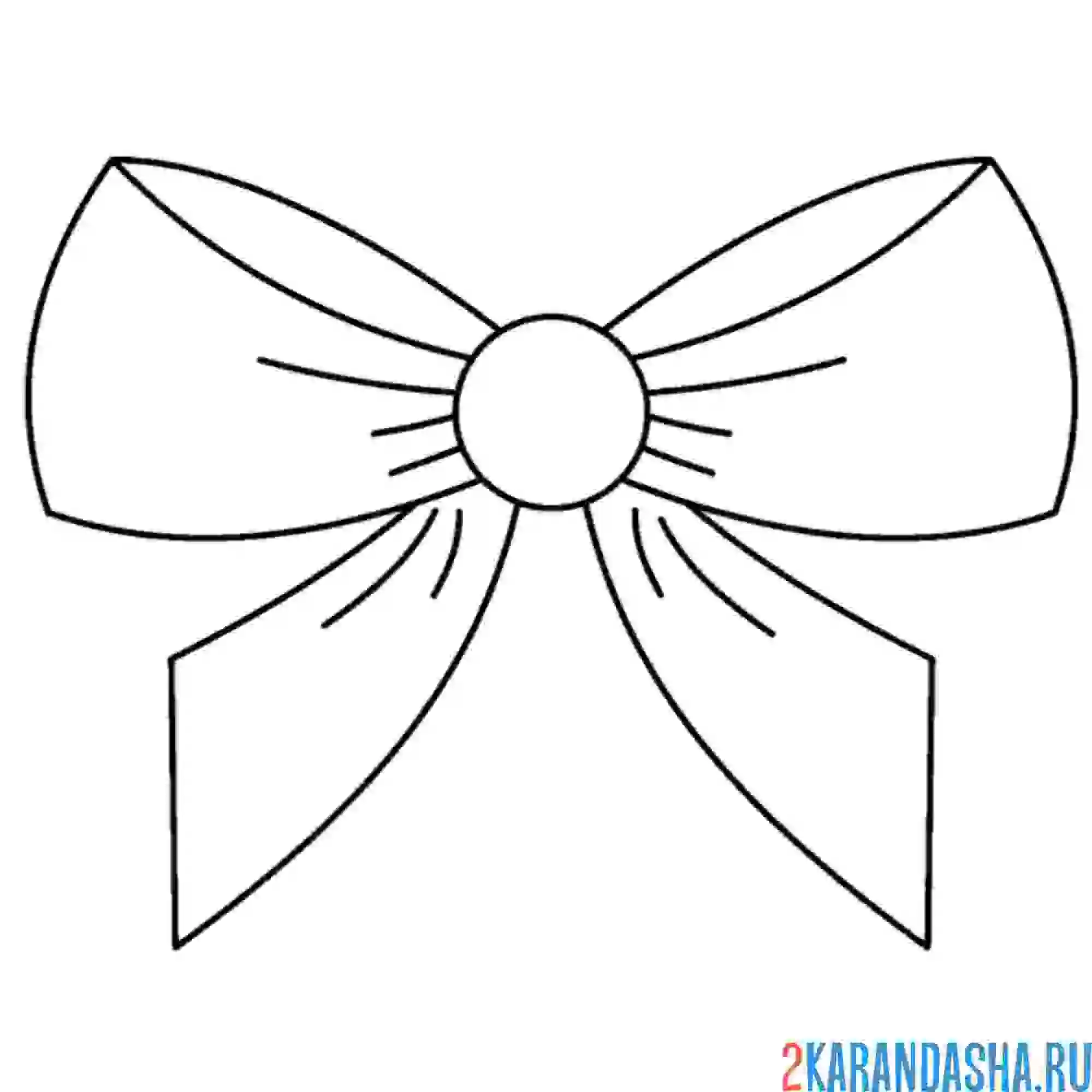 Раскраска большой бантик для девочек