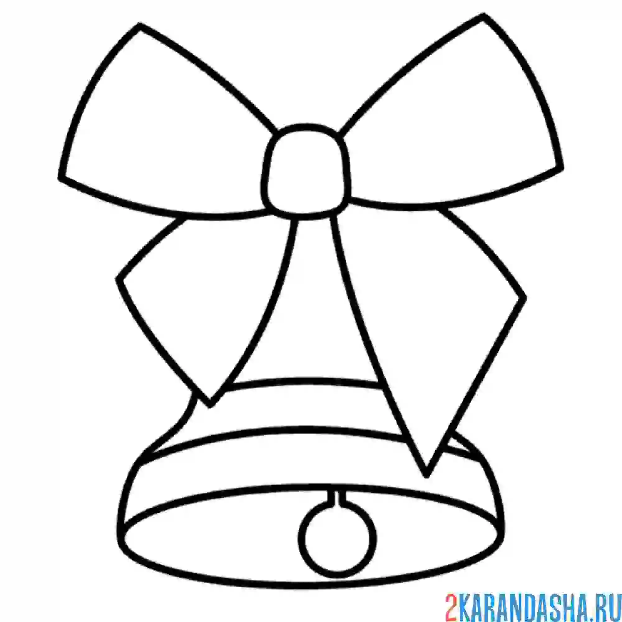 Раскраска колокольчик с бантиком