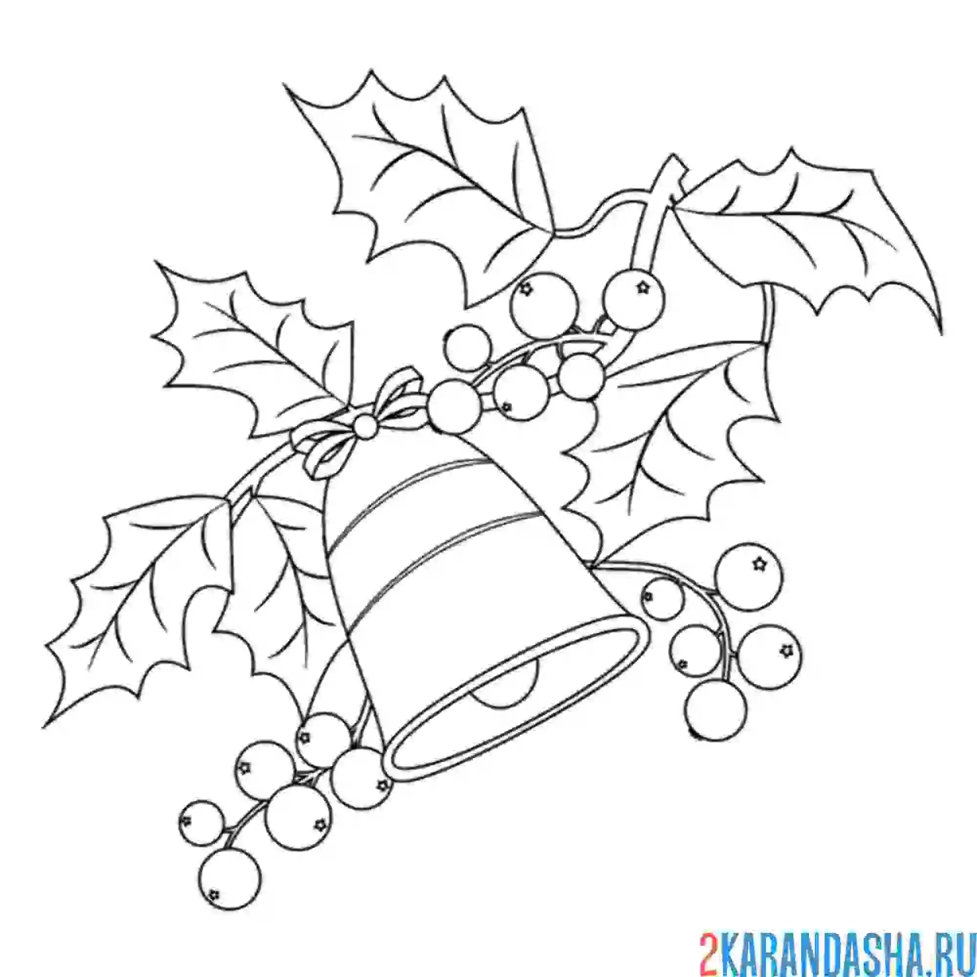 Раскраска ветка с колокольчиком