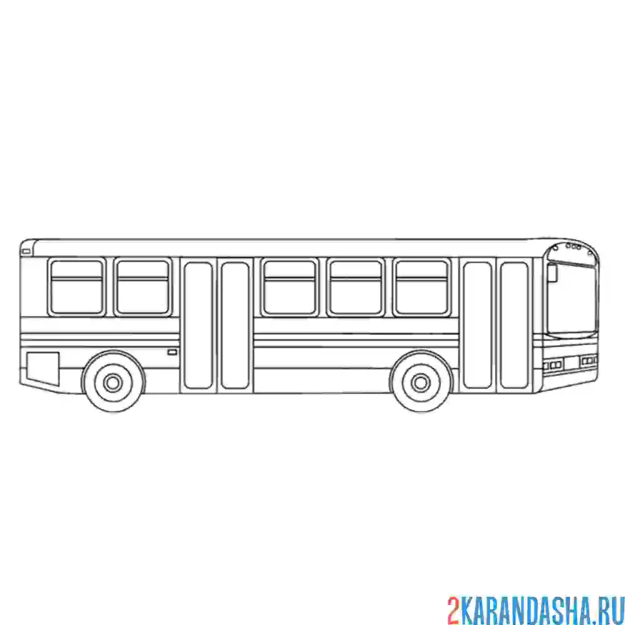 Раскраска большой пассажирский автобус