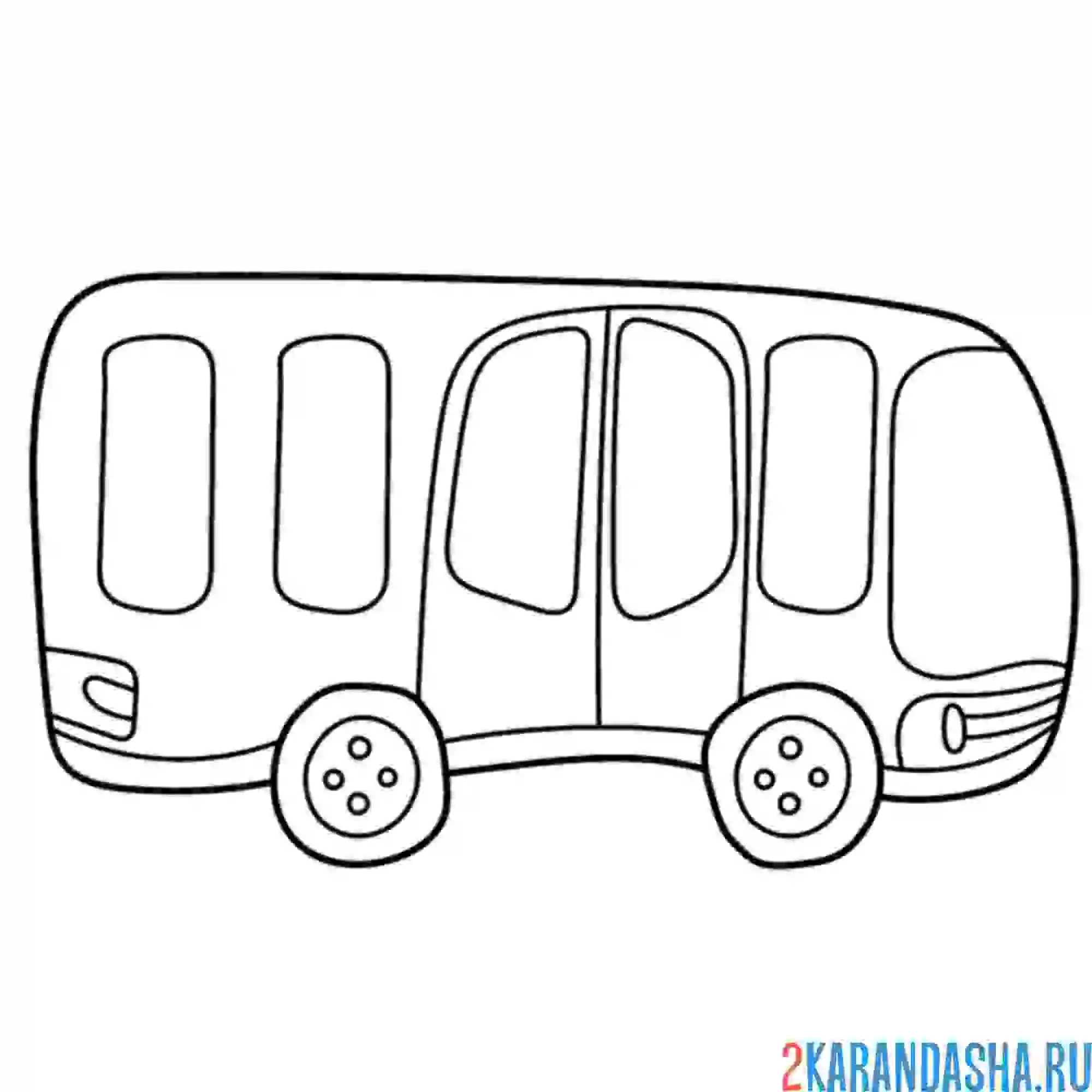 Раскраска автобус для малышей