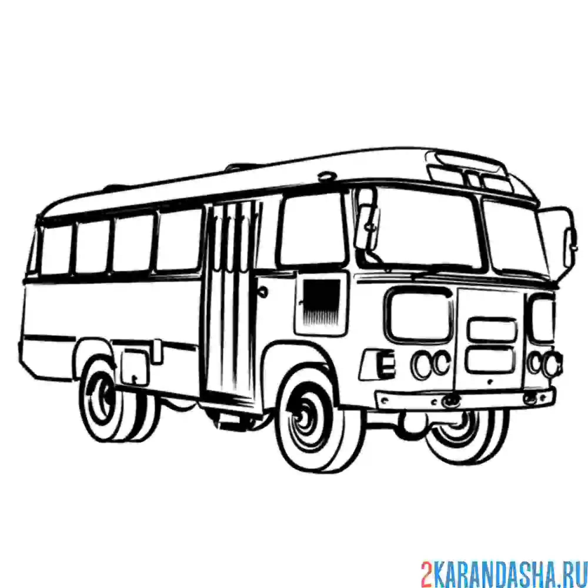 Раскраска автобус для пассажиров большой