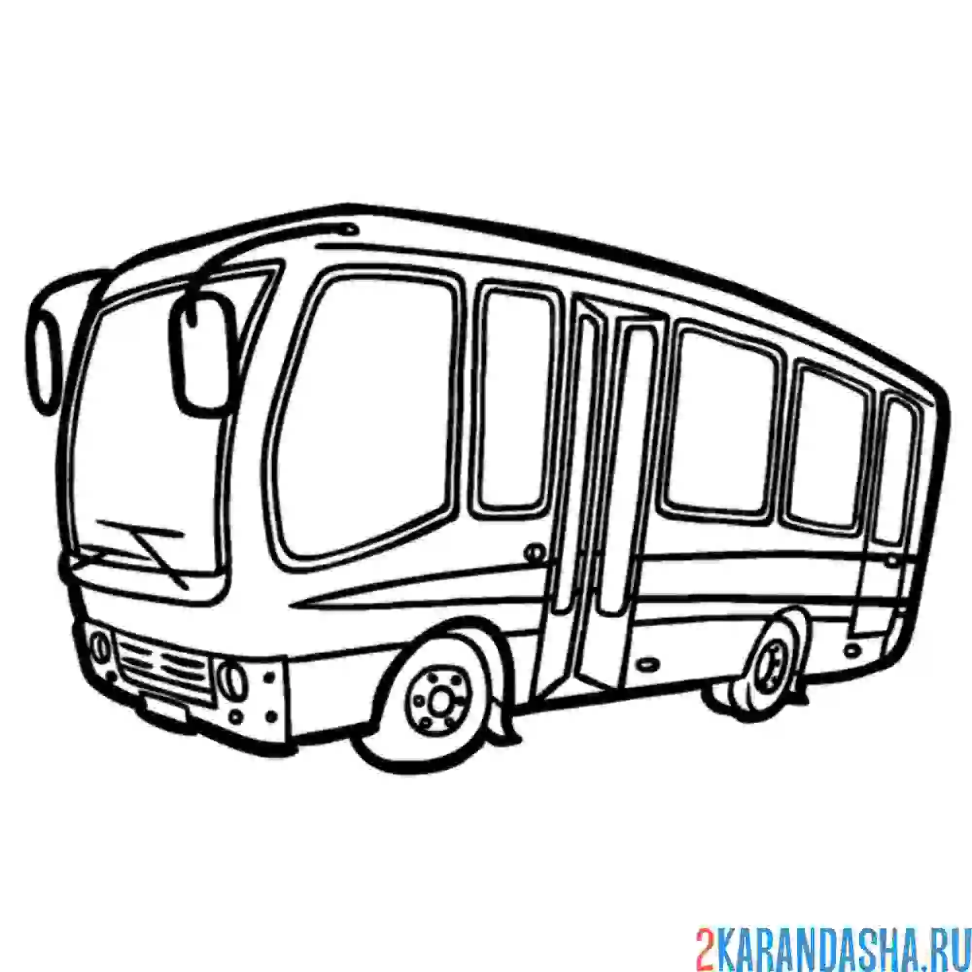 Раскраска небольшой автобус